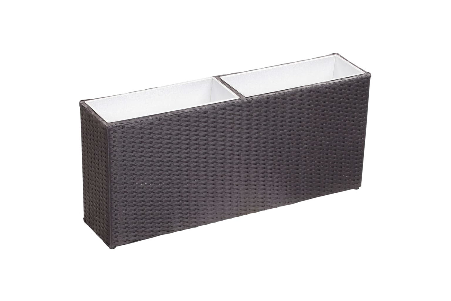 vidaXL 46920 Garden Raised Bed With 2 Pots 90x20x40cm Poly Rattan Black