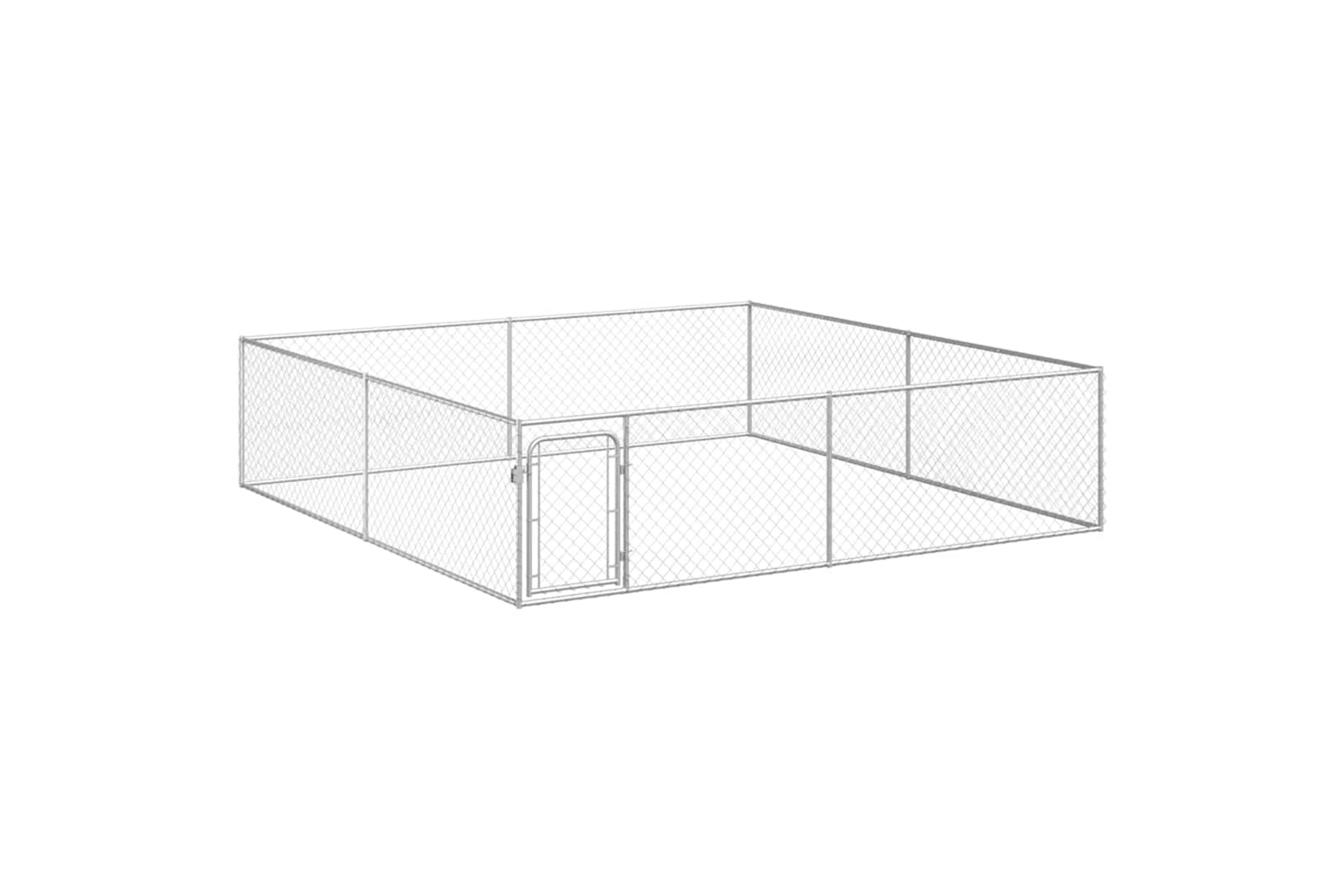 Vidaxl Outdoor Dog Kennel Galvanised Steel 4x4x1 M