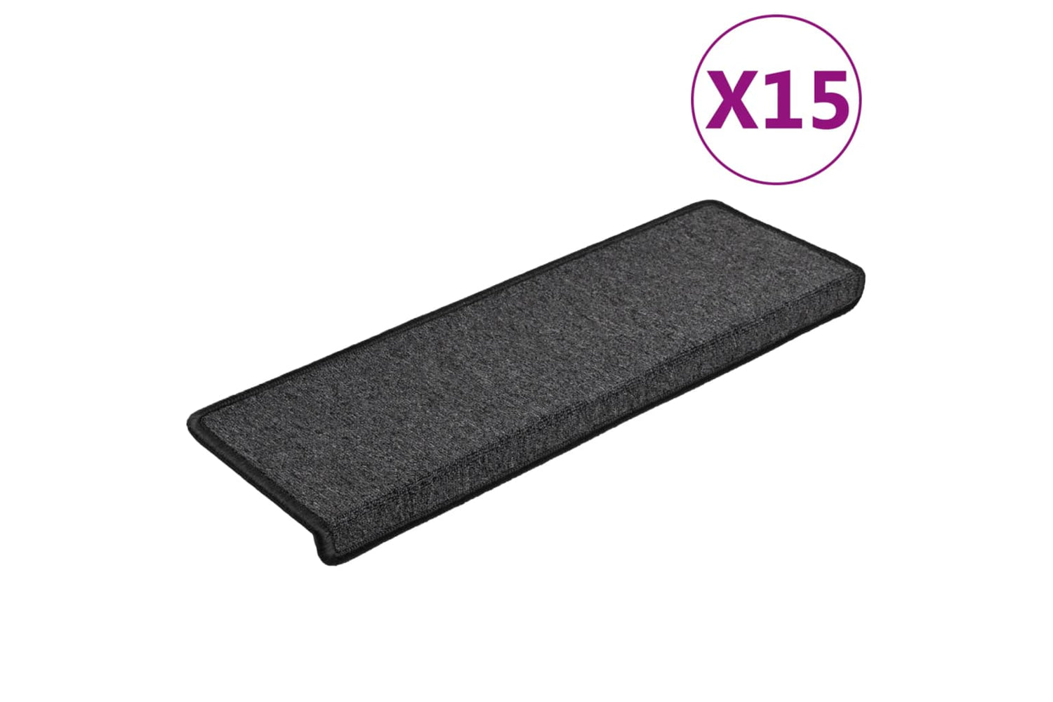 vidaXL Carpet Stair Treads 15 Pcs 65x21x4cm Anthracite