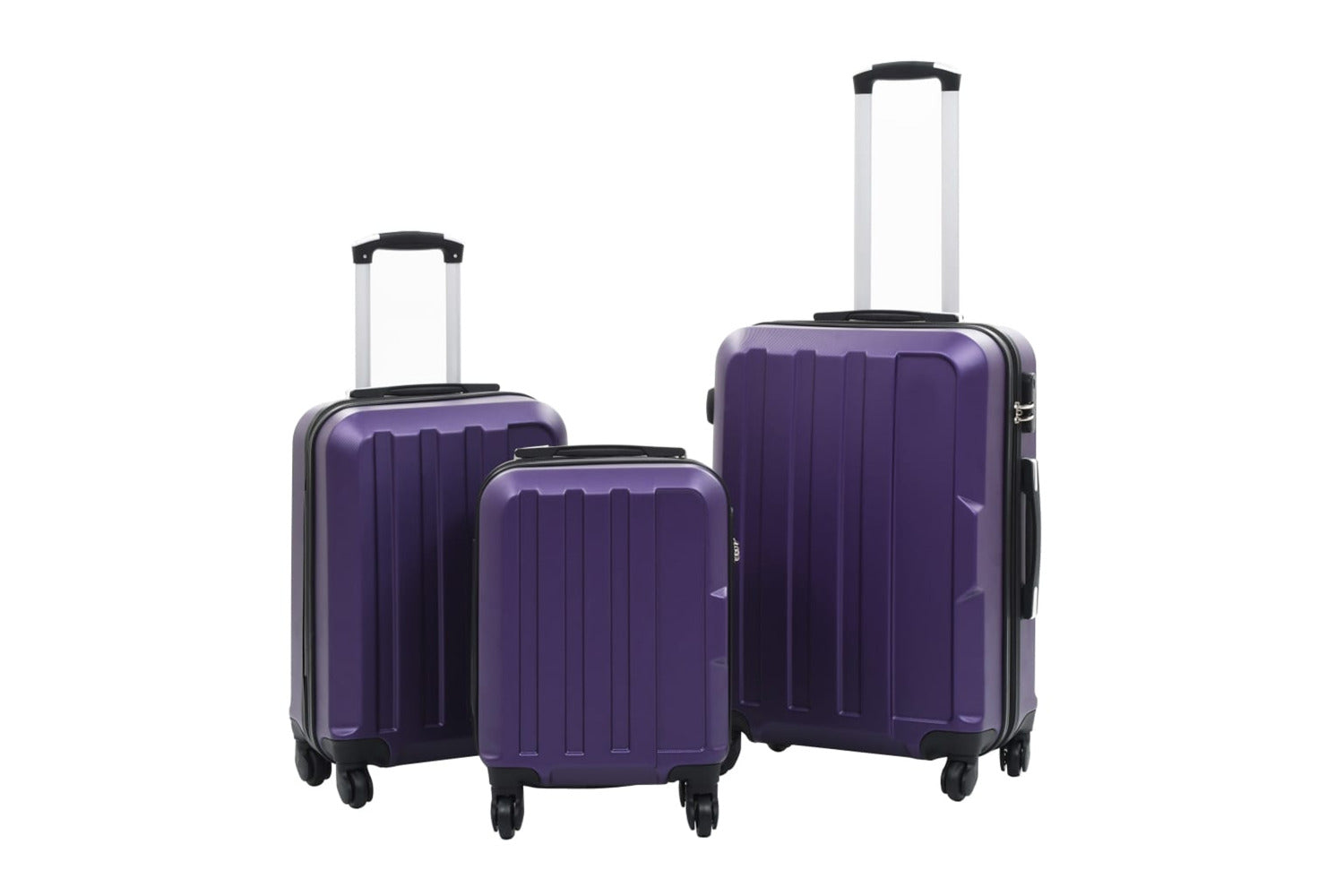 Vidaxl 91877 Hardcase Trolley Set 3 Pcs Purple Abs-2