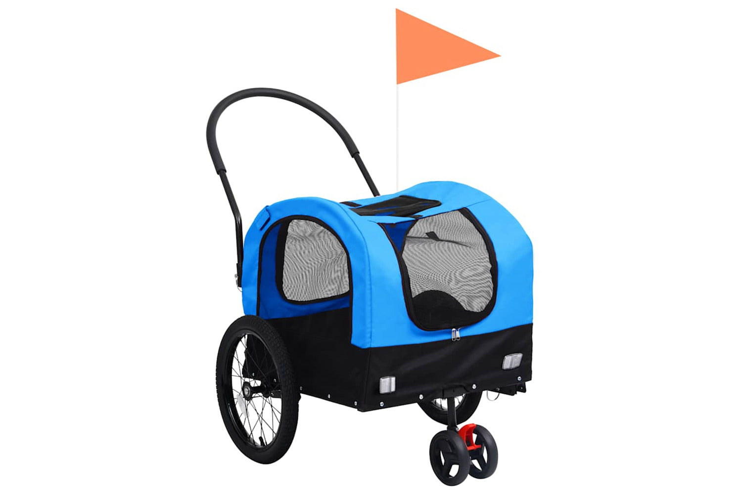 Vidaxl 2-in-1 Pet Bike Trailer & Jogging Stroller Blue And Black-2