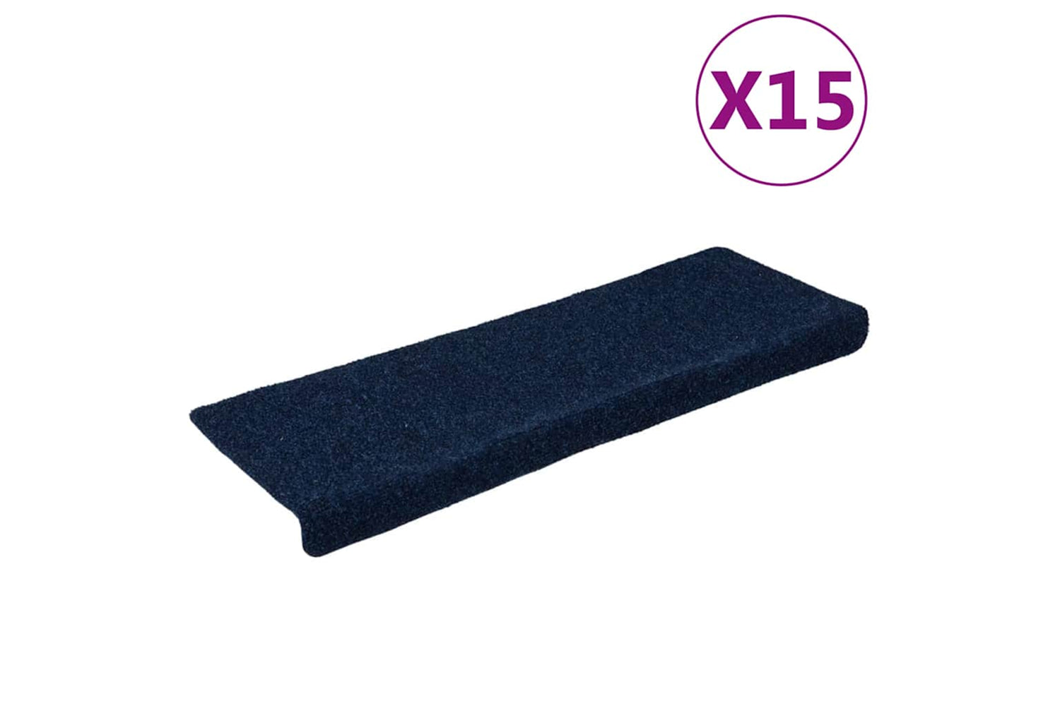 vidaXL 326191 Stair Mats 15 Pcs Needle Punch 65x21x4cm Blue