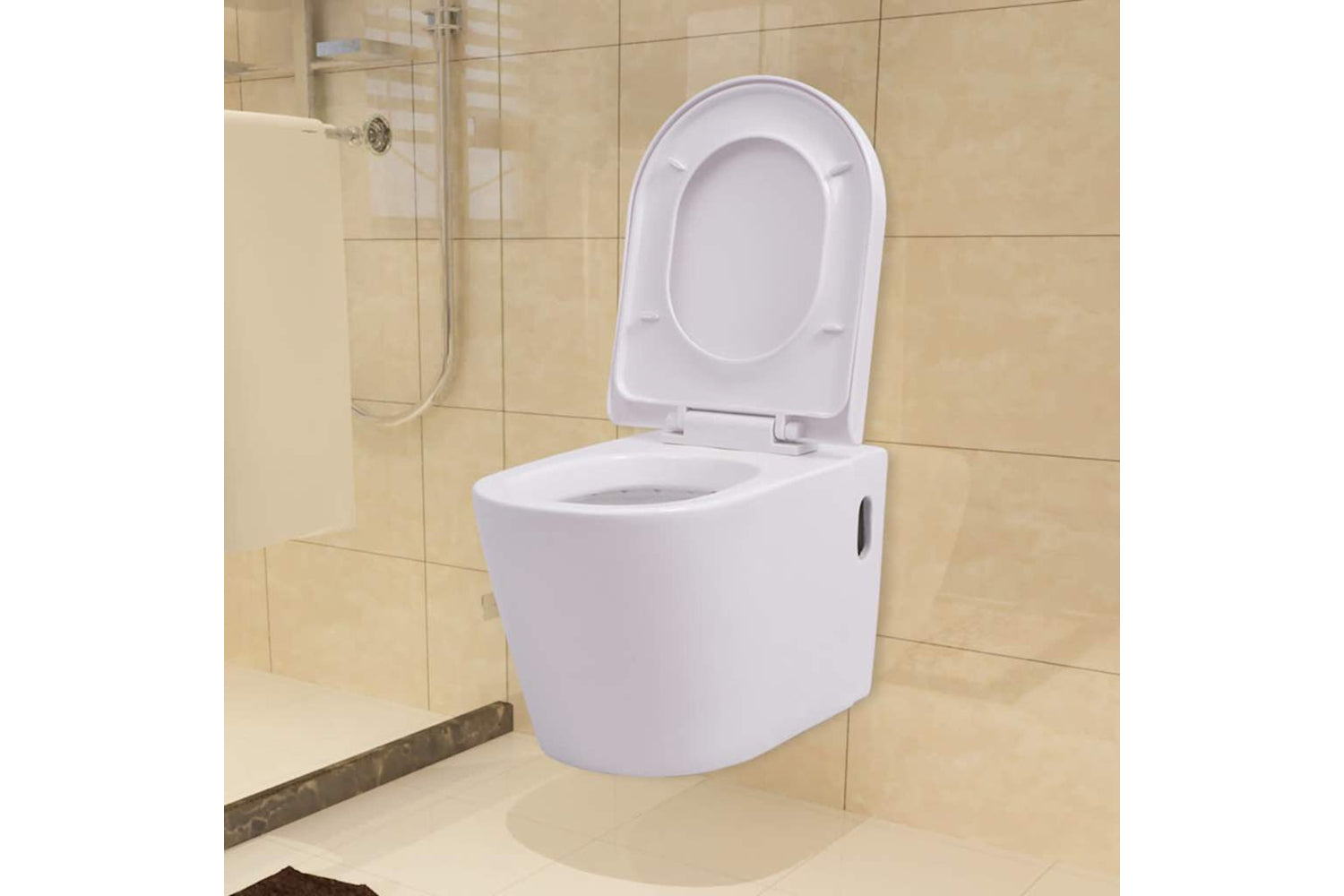 Vidaxl Wall Hung Toilet With Concealed Cistern Ceramic White-2