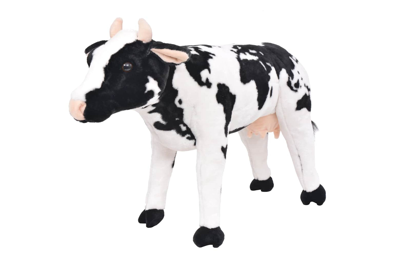 vidaXL 91342 Standing Plush Toy Cow Black And White Xxl
