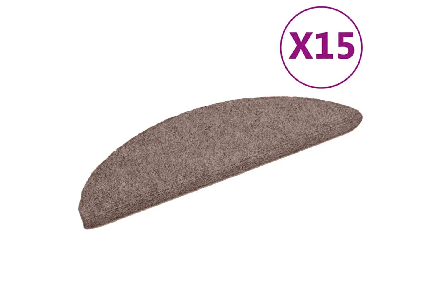 vidaXL 132690 15 Pcs Self-adhesive Stair Mats Needle Punch 56x17x3cm Brown
