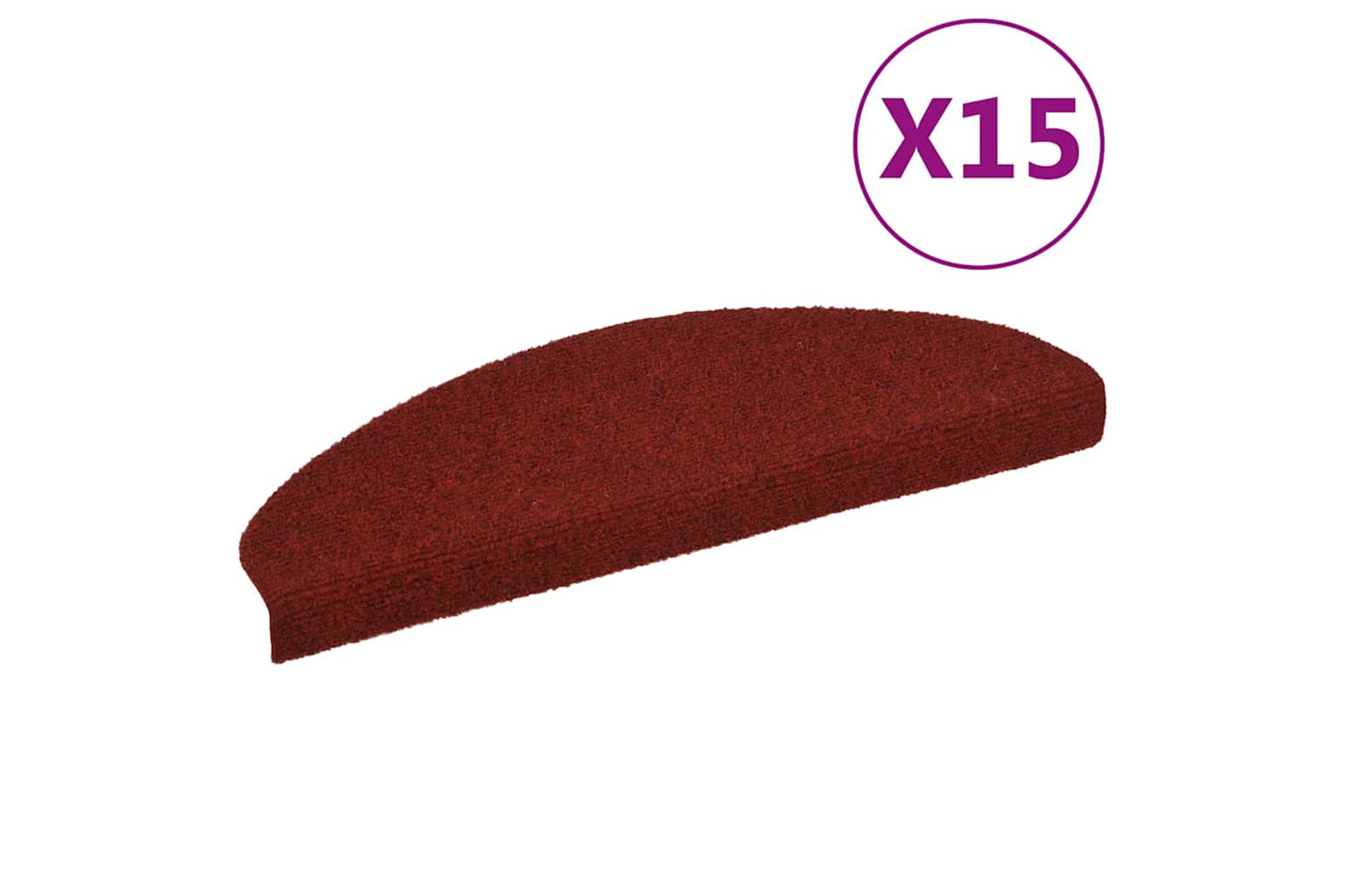 vidaXL 132700 15 Pcs Self-adhesive Stair Mats Needle Punch 65x21x4cm Red