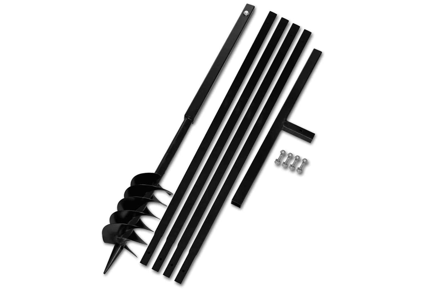 vidaXL 270523 Ground Drill With Handle 120mm With Extension Tube 5 M Steel