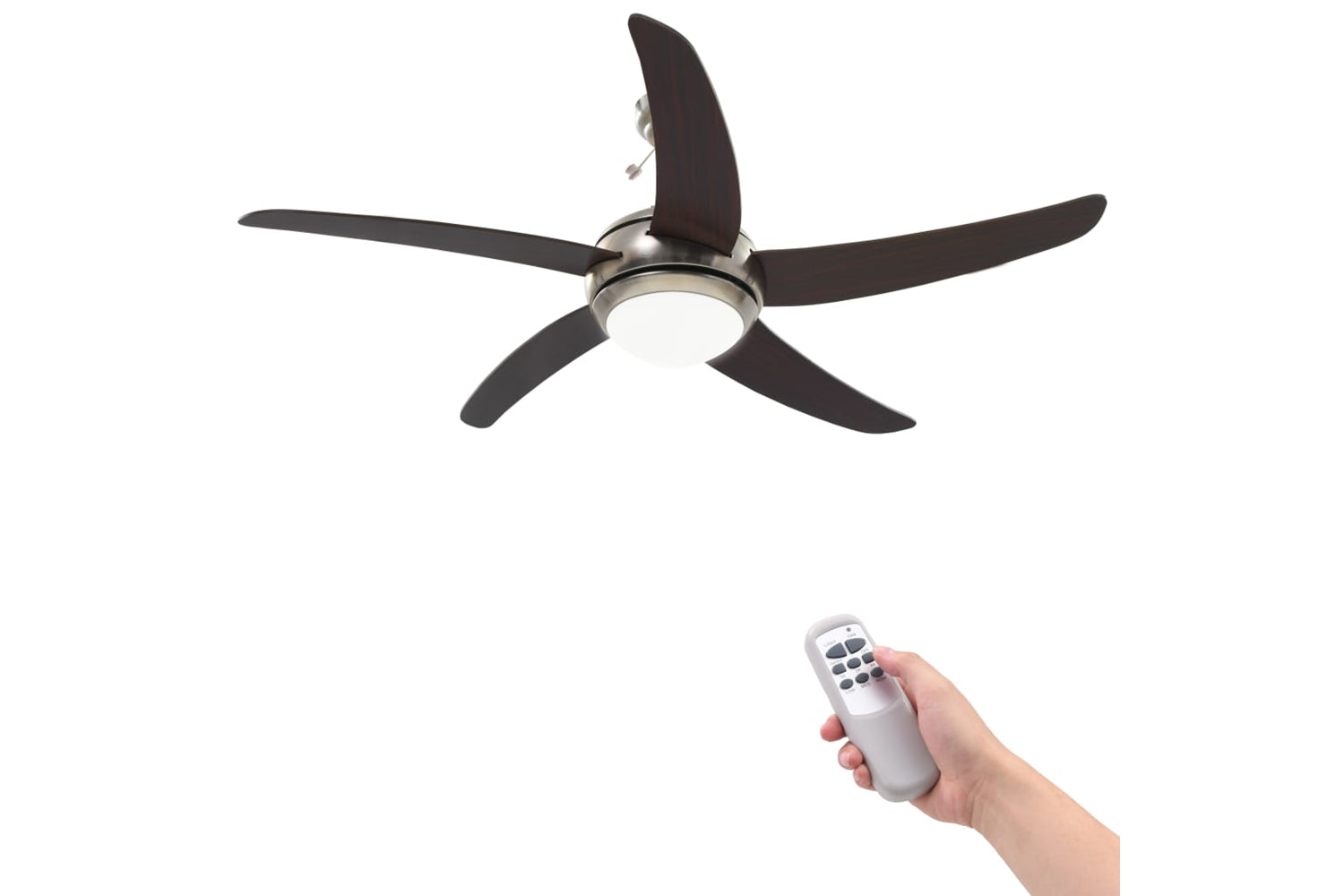 vidaXL 50539 Ornate Ceiling Fan With Light 128cm Brown
