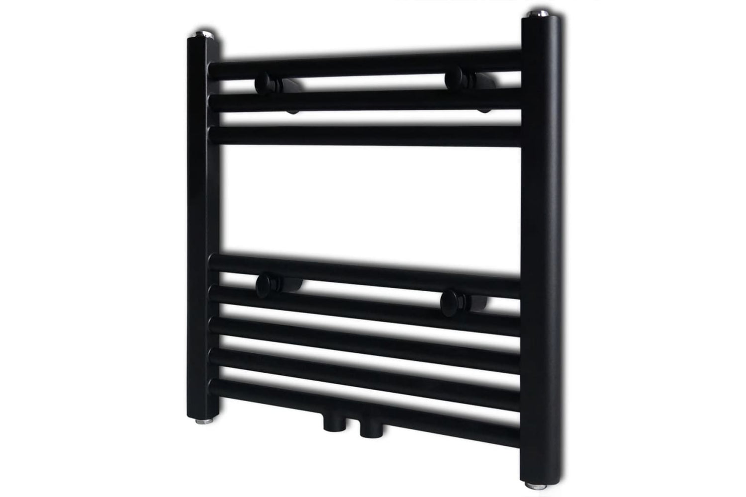 Vidaxl 141904 Black Bathroom Central Heating Towel Rail Radiator Straight 480x480mm