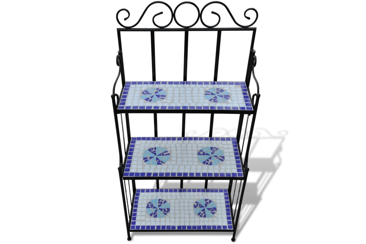 Vidaxl 41132 Plant Stand Plant Display Blue White Mosaic Pattern-2