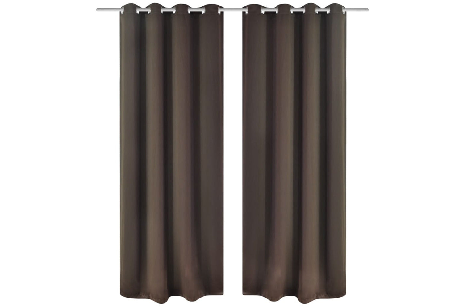 vidaXL 130371 2 Pcs Brown Blackout Curtains With Metal Rings 135 X 245cm