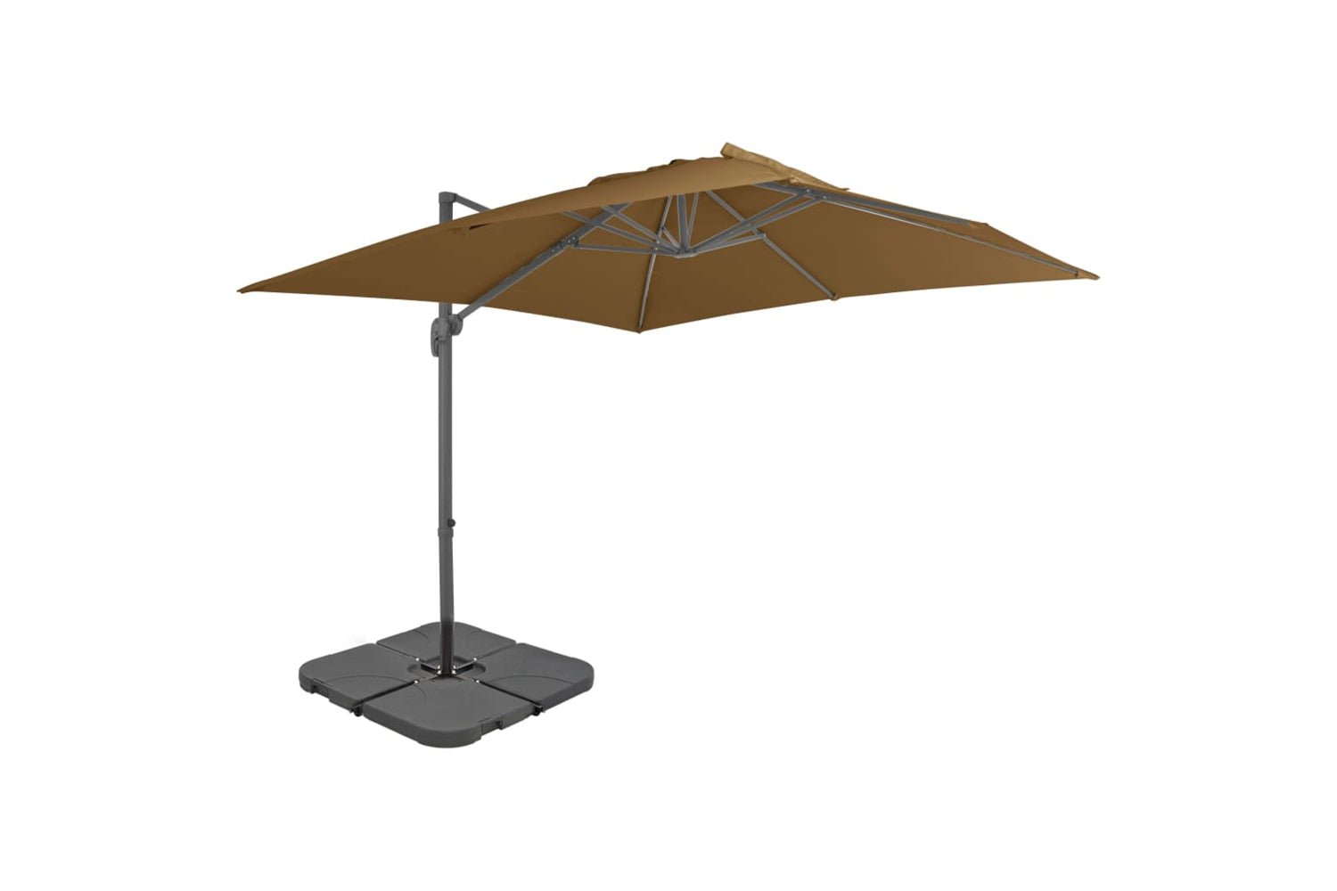 Vidaxl 276348 Outdoor Umbrella With Portable Base Taupe