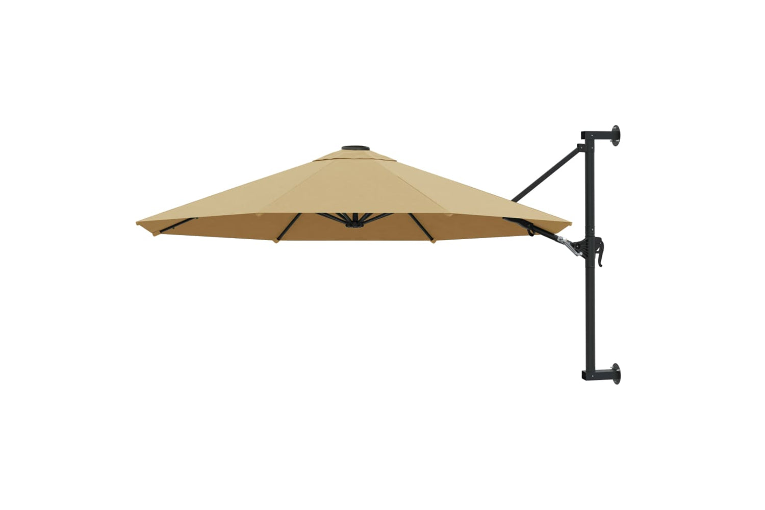 vidaXL Wall-mounted Parasol With Metal Pole 300cm Taupe