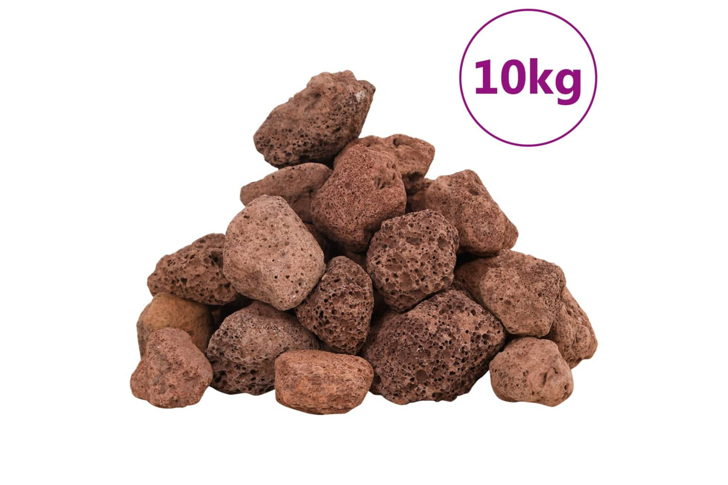 vidaXL 3217176 Volcanic Rocks 10 Kg Red 3-5cm