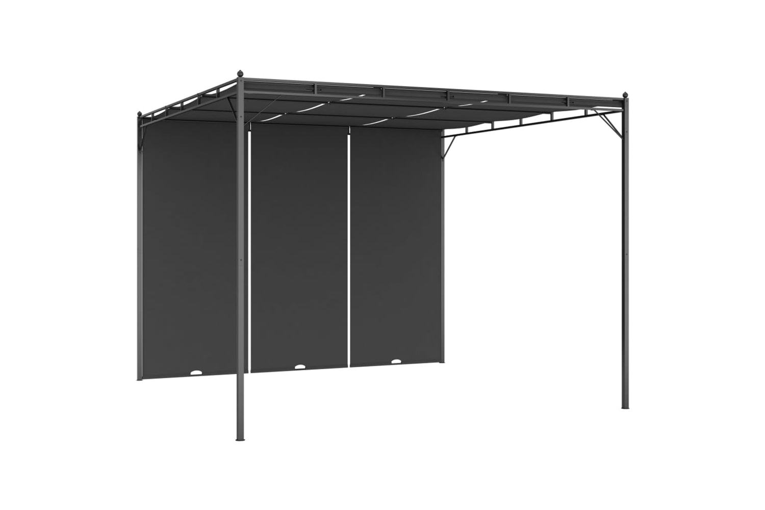 Vidaxl 47995 Garden Gazebo With Side Curtain 3x3x2.25 M Anthracite