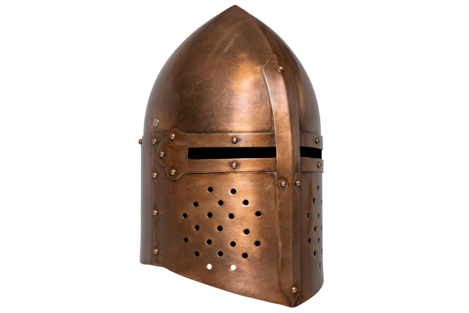 Vidaxl Medieval Knight Helmet Antique Replica Larp Copper Steel-2