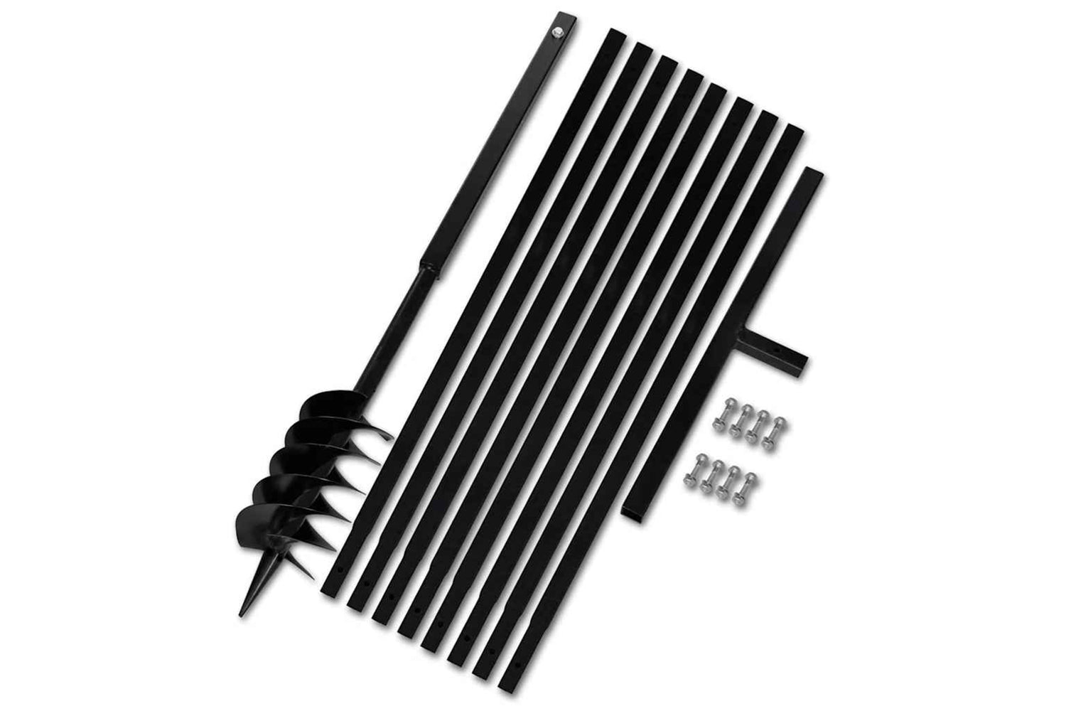 vidaXL 270524 Ground Drill With Handle 120mm With Extension Tube 9 M Steel