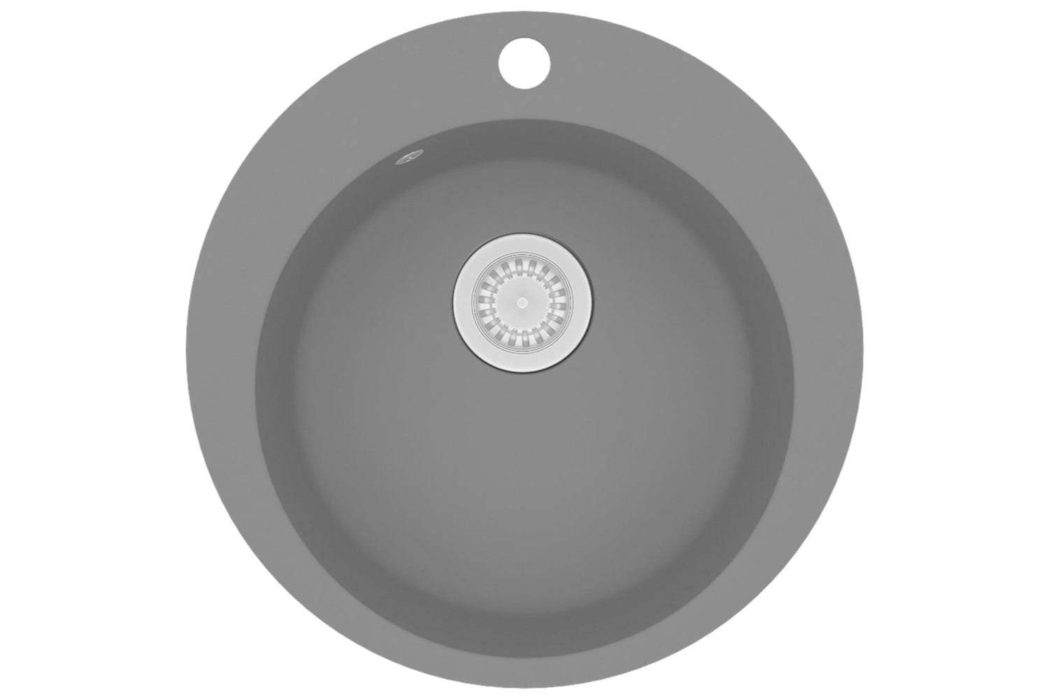 Vidaxl Granite Kitchen Sink Single Basin Round Grey