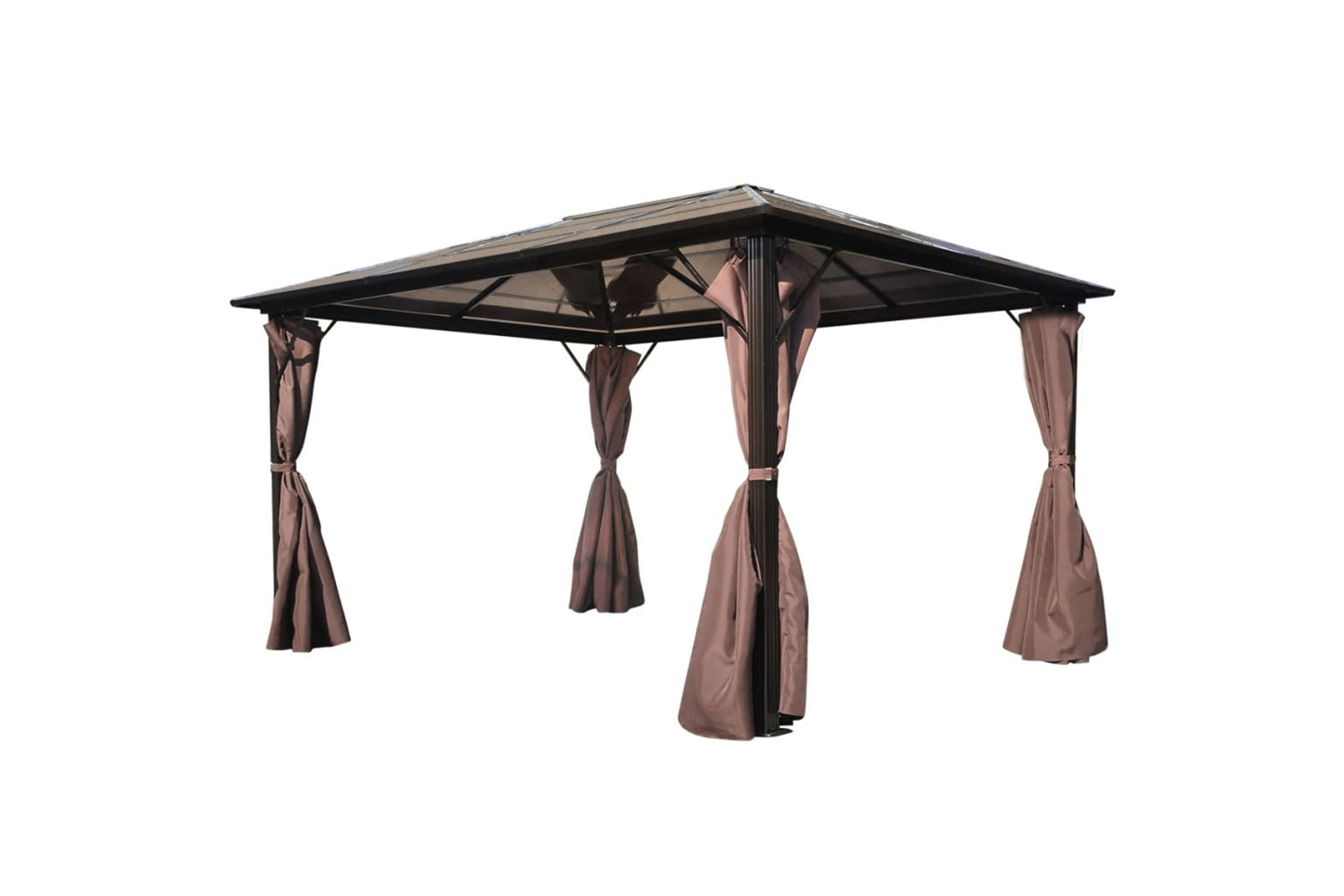 vidaXL 41626 Gazebo With Curtain Brown Aluminium 400 X 300cm