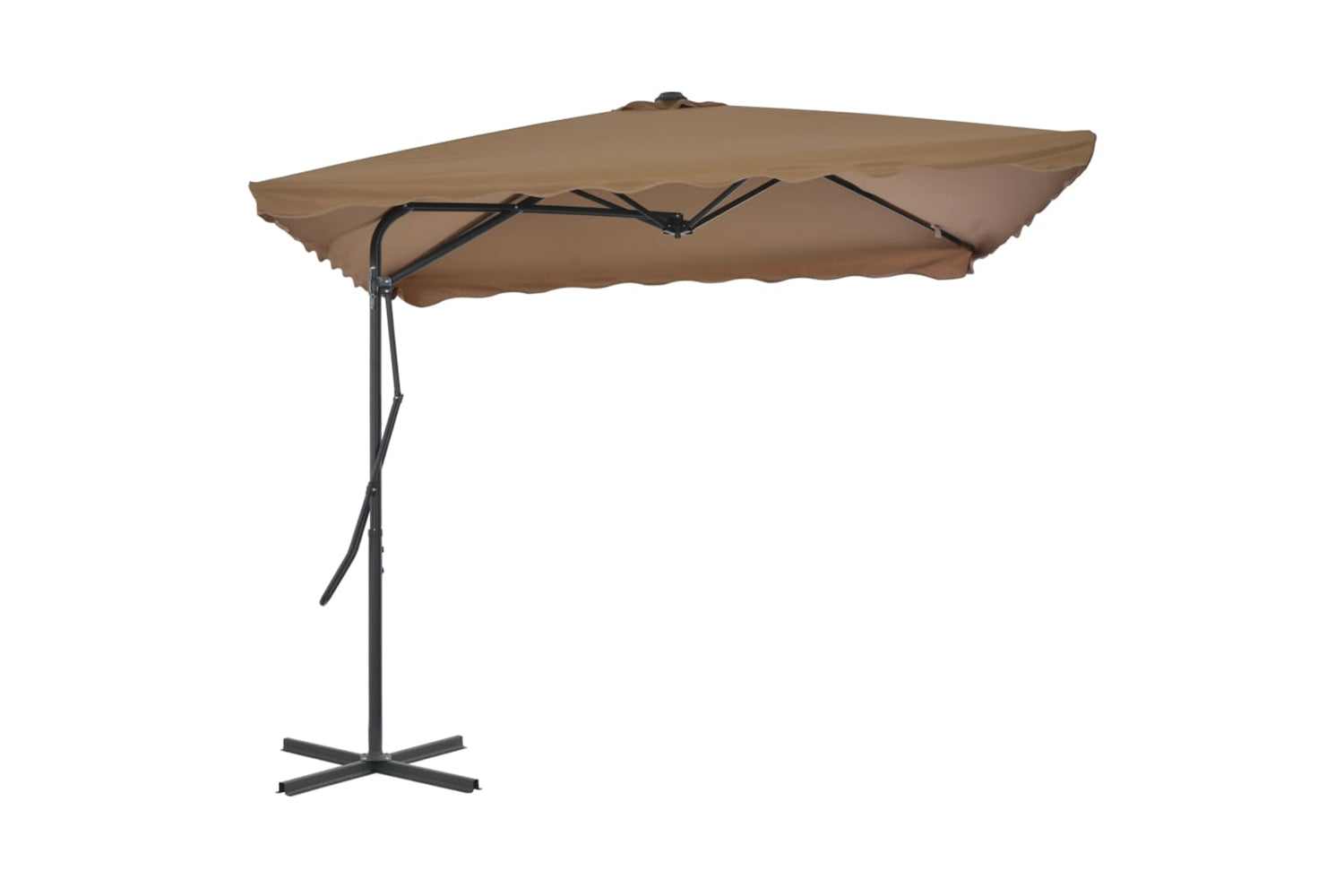 vidaXL 44884 Outdoor Parasol With Steel Pole 250x250cm Taupe