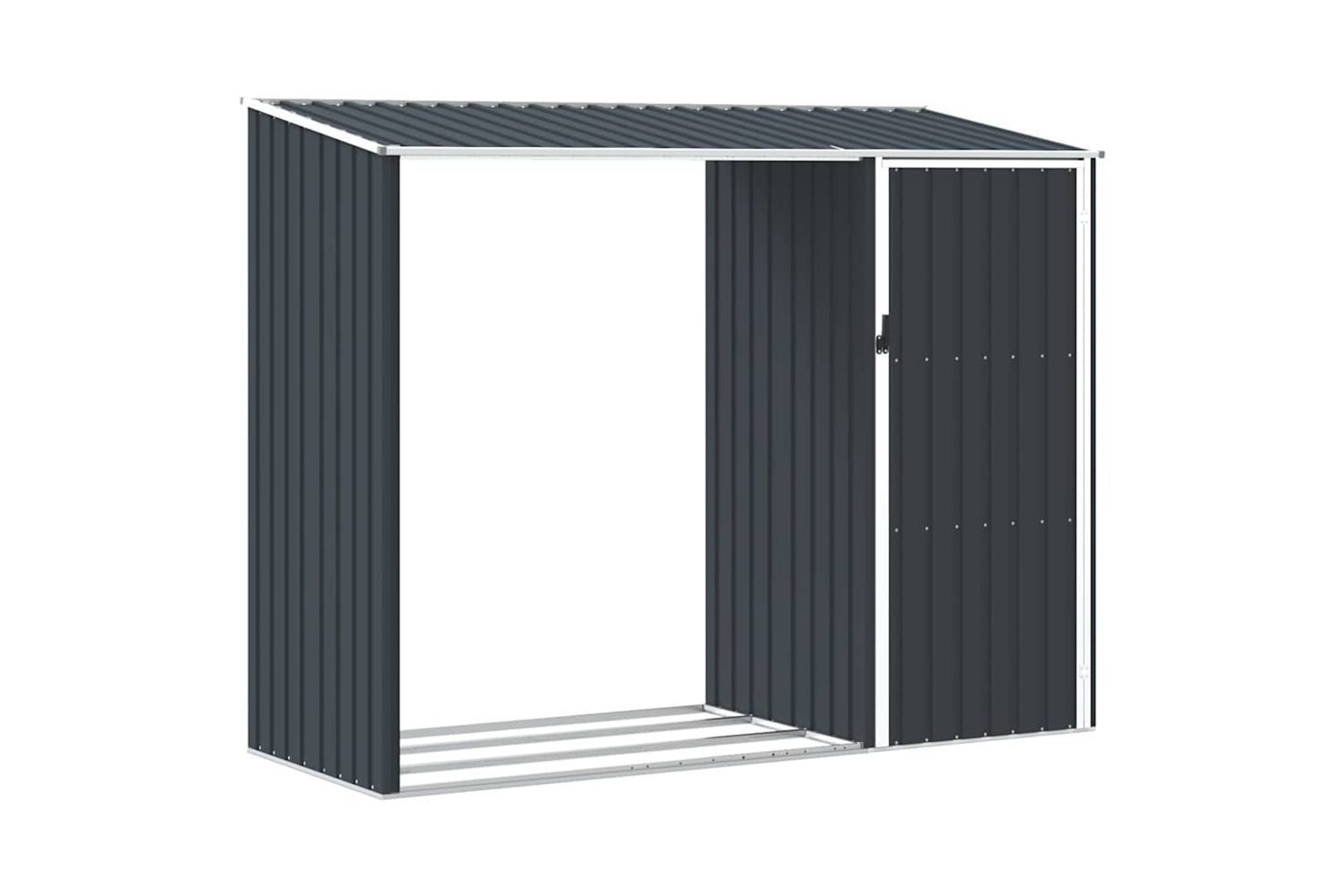 vidaXL 46295 Garden Firewood Shed Anthracite 245x98x159cm Galvanised Steel