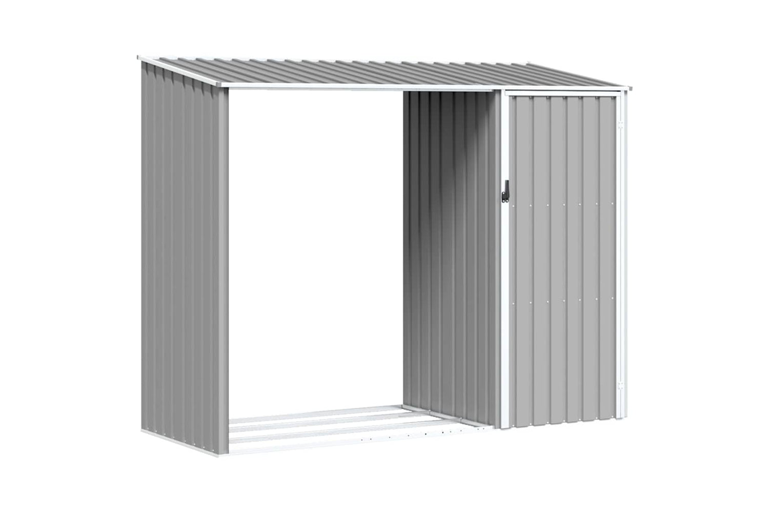 vidaXL 46294 Garden Firewood Shed Grey 245x98x159cm Galvanised Steel