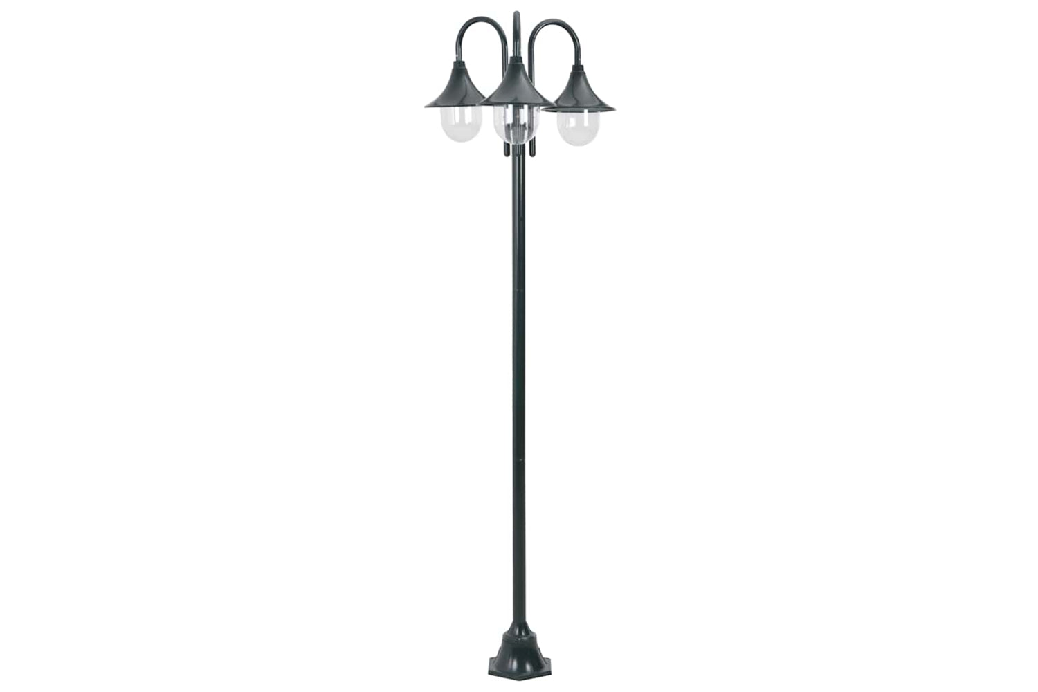 vidaXL 44216 Garden Post Light E27 220cm Aluminium 3-lantern Dark Green