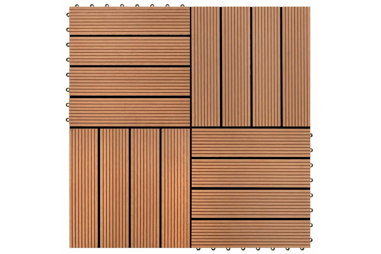 Vidaxl Wpc Tiles 30x30cm 11pcs 1m2 Brown-2