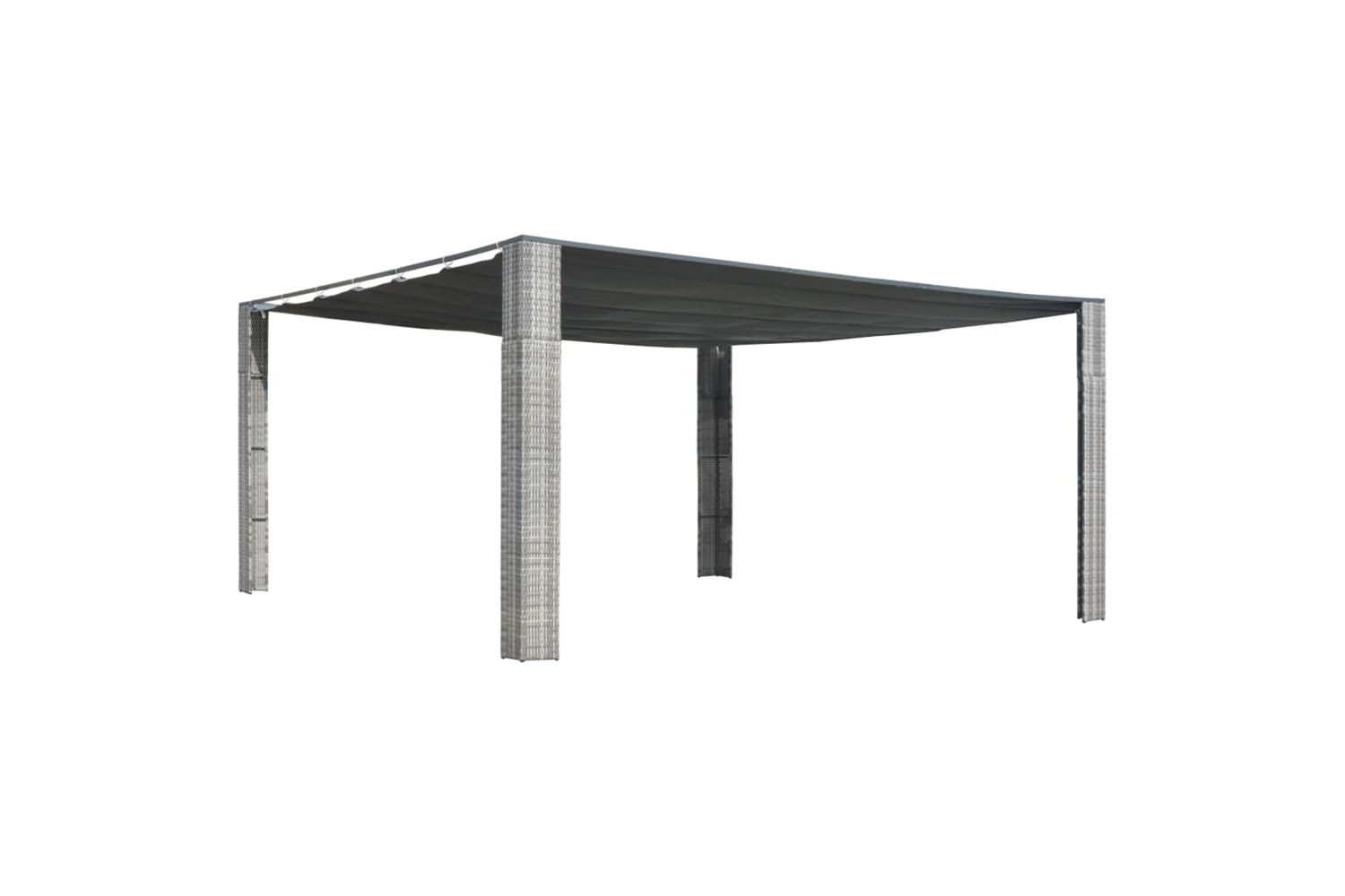 vidaXL 44819 Gazebo With Sliding Roof Poly Rattan 400x400x200cm Grey And Anthracite