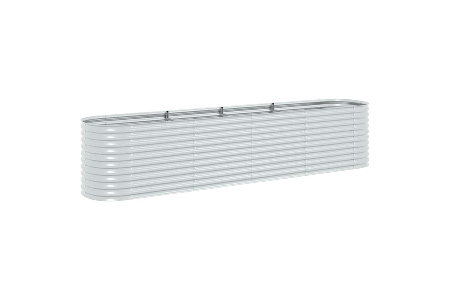 vidaXL Garden Raised Bed 400x80x81cm Galvanised Steel Silver