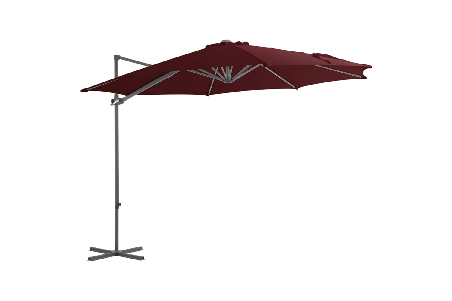 vidaXL 312312 Cantilever Umbrella With Steel Pole Bordeaux Red 300cm