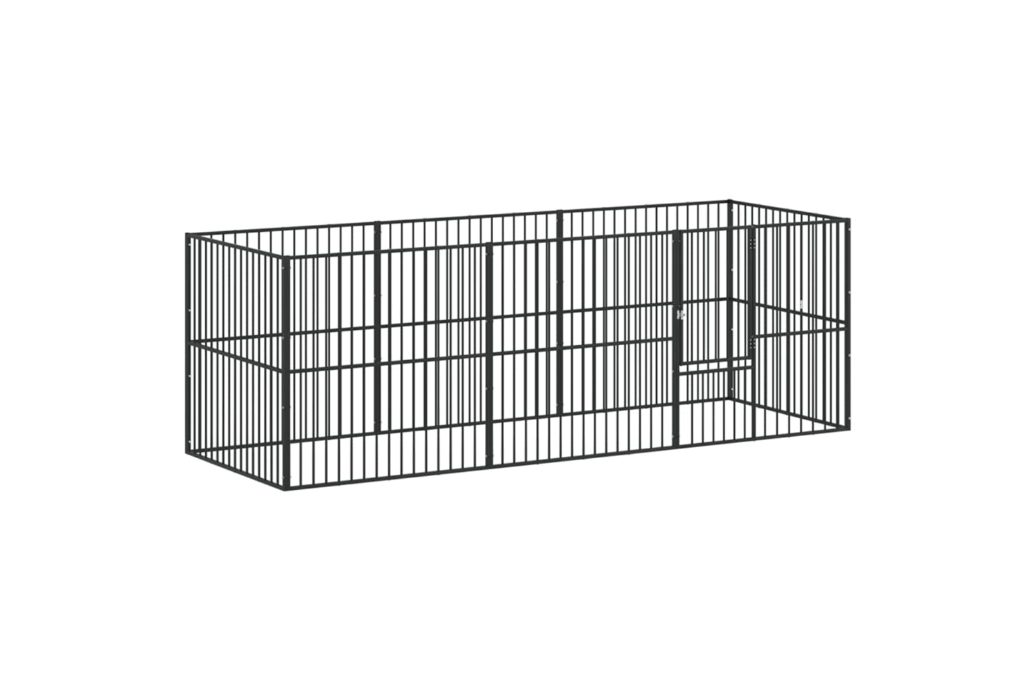 Vidaxl 3209557 Dog Playpen 8 Panels Black Galvanised Steel