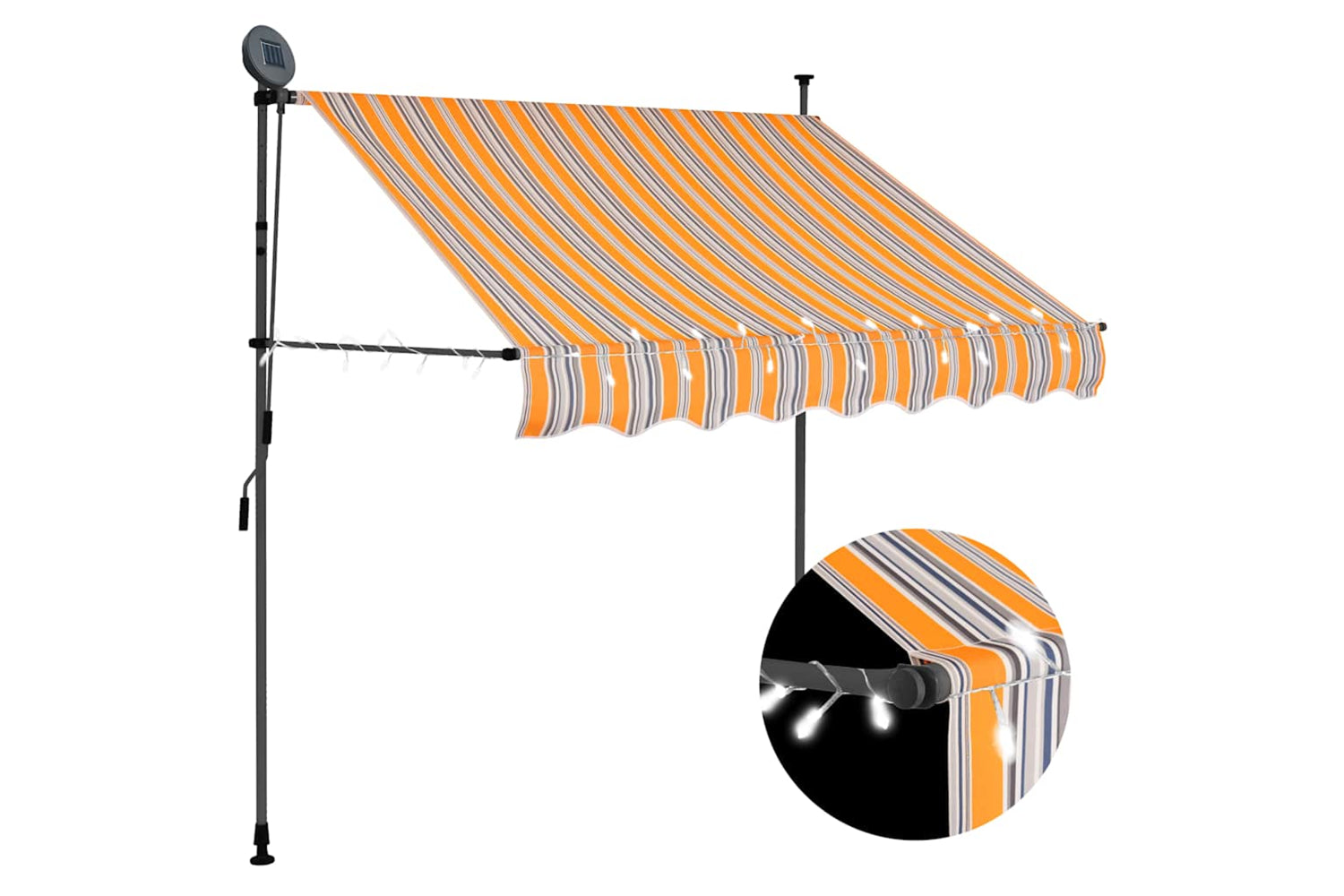 vidaXL 145848 Manual Retractable Awning With Led 100cm Yellow And Blue