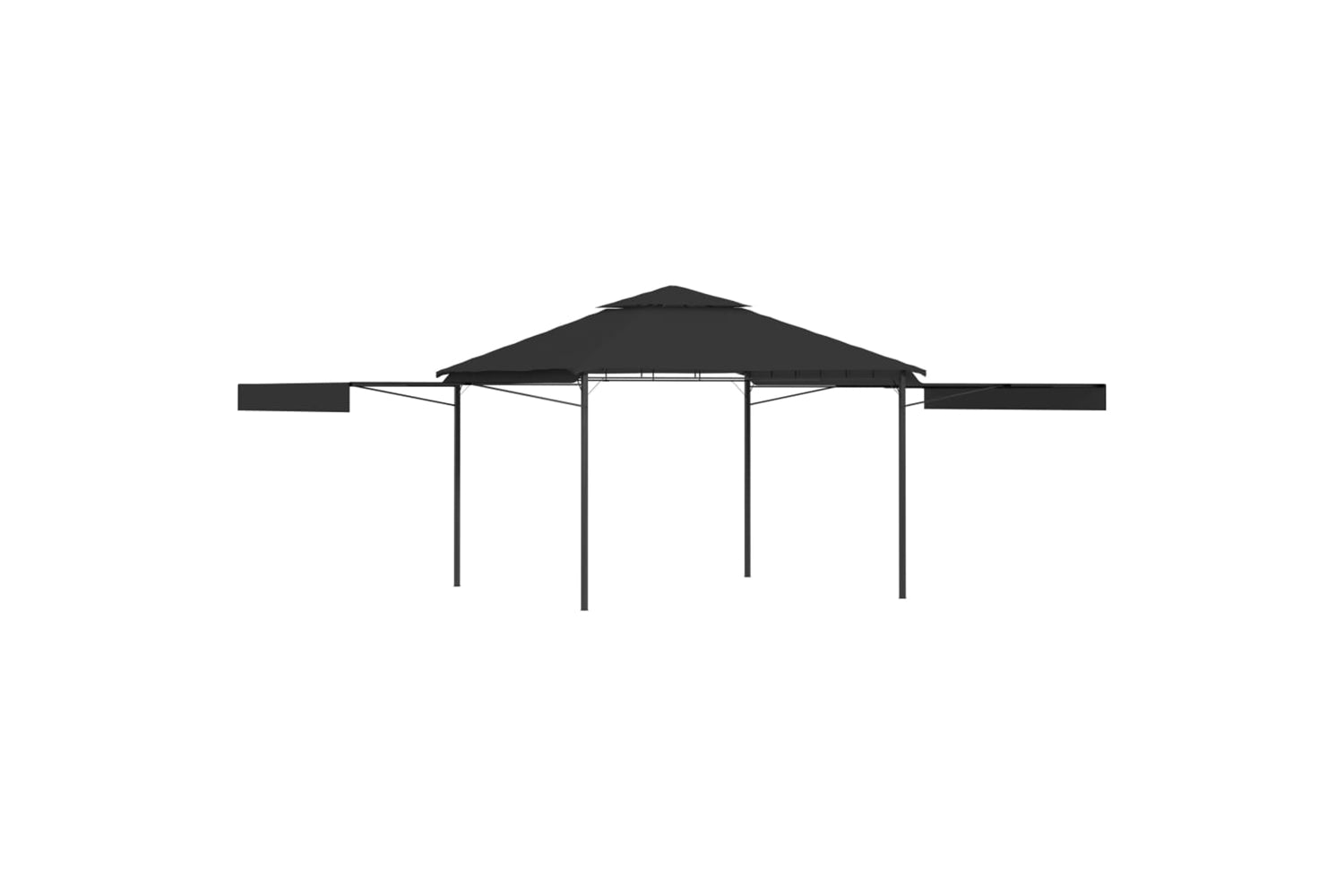 Vidaxl 48004 Gazebo With Double Extending Roofs 3x3x2.75 M Anthracite 180g/mâ²
