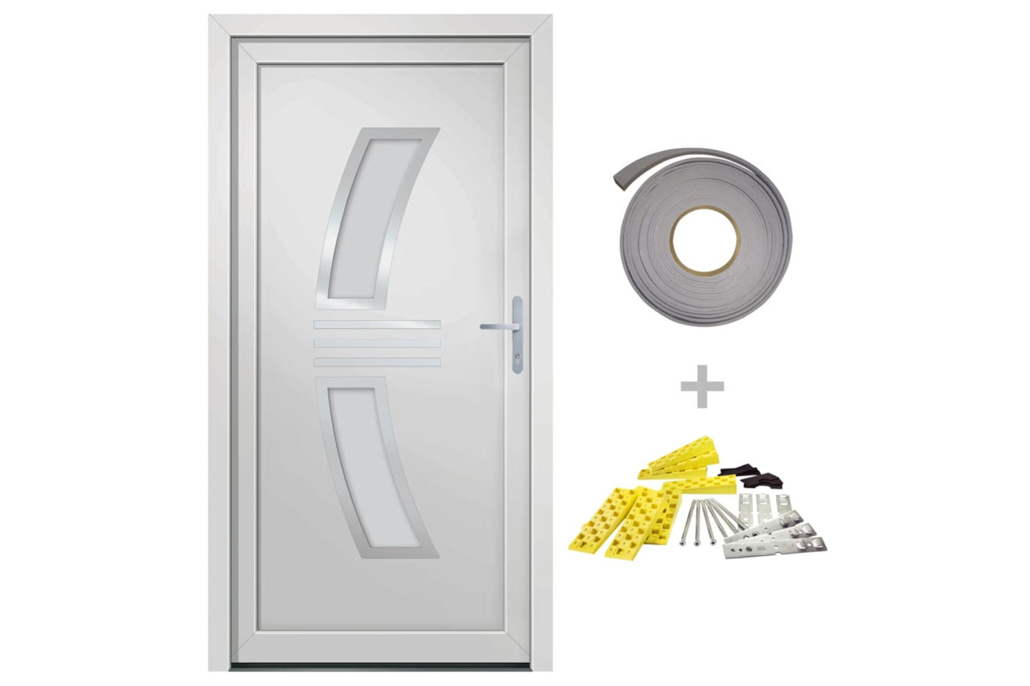 vidaXL 3187927 Front Door White 98x200cm Pvc-2