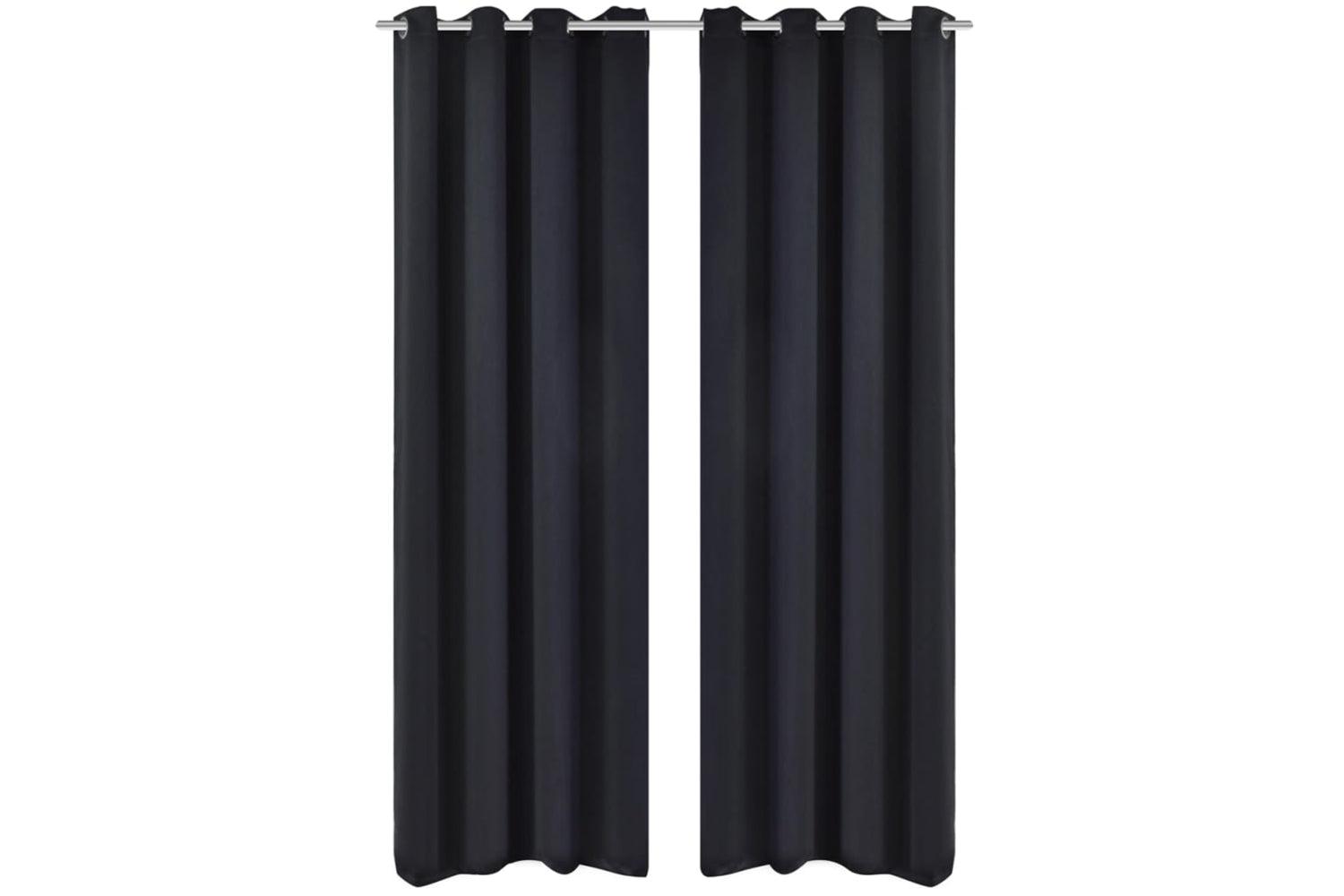 vidaXL 132199 Blackout Curtains 2 Pcs With Metal Eyelets 135x175cm Black