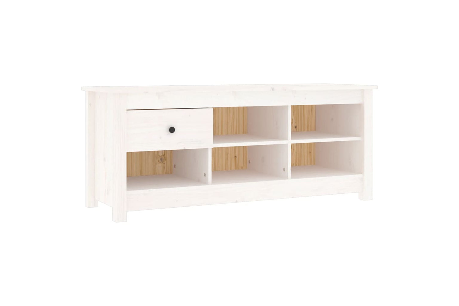 vidaXL 814595 Shoe Cabinet White 110x38x45.5cm Solid Wood Pine