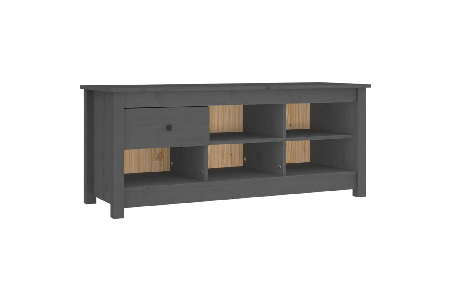 vidaXL 814596 Shoe Cabinet Grey 110x38x45.5cm Solid Wood Pine
