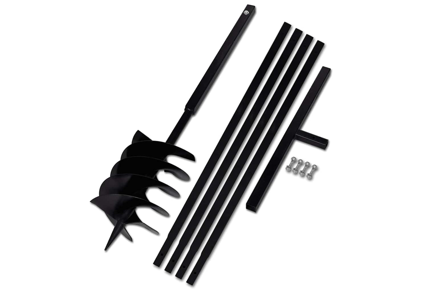 vidaXL 270535 Ground Drill With Handle 200mm With Extension Tube 5 M Steel