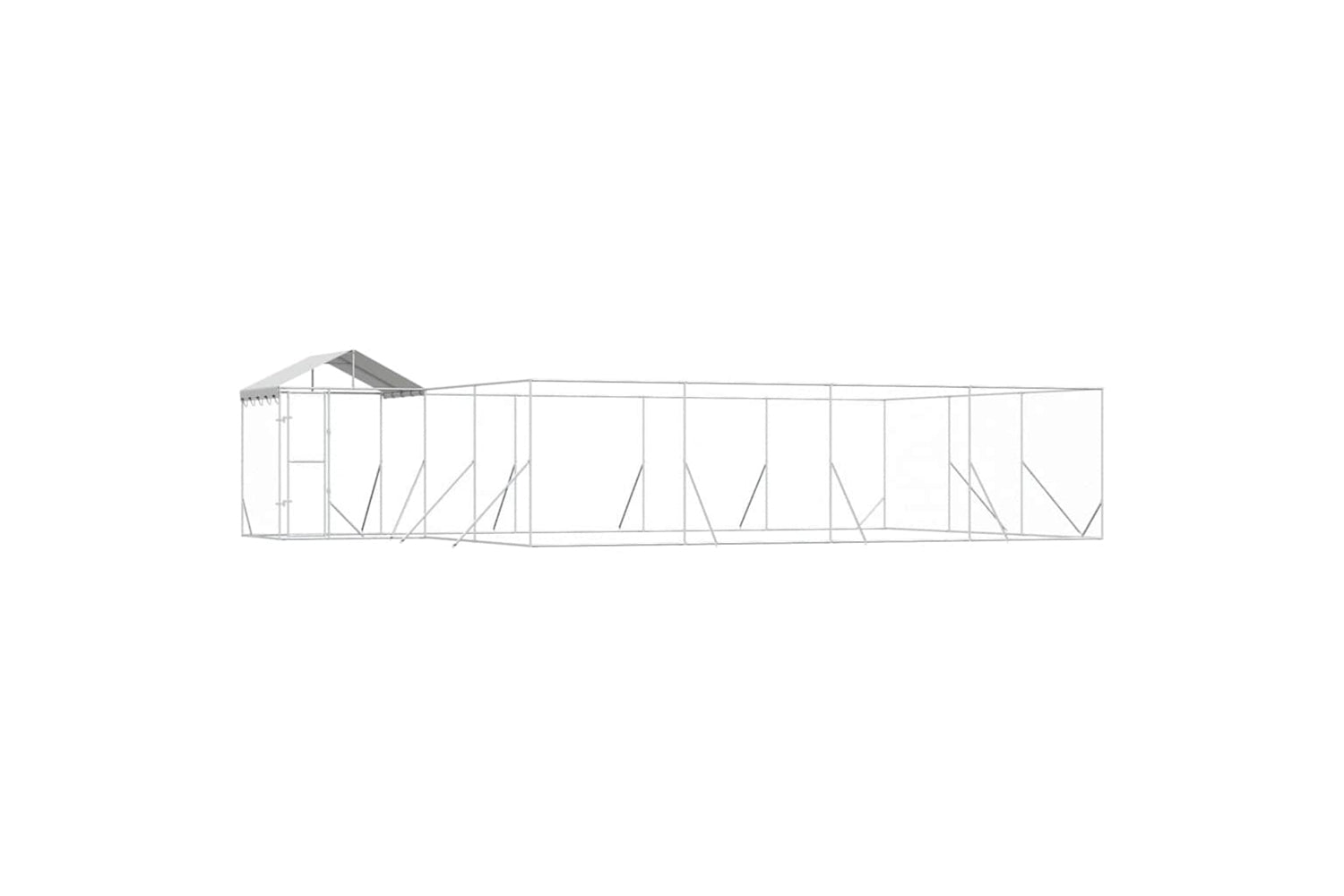 Vidaxl 3190472 Outdoor Dog Kennel With Roof Silver 10x6x2.5 M Galvanised Steel