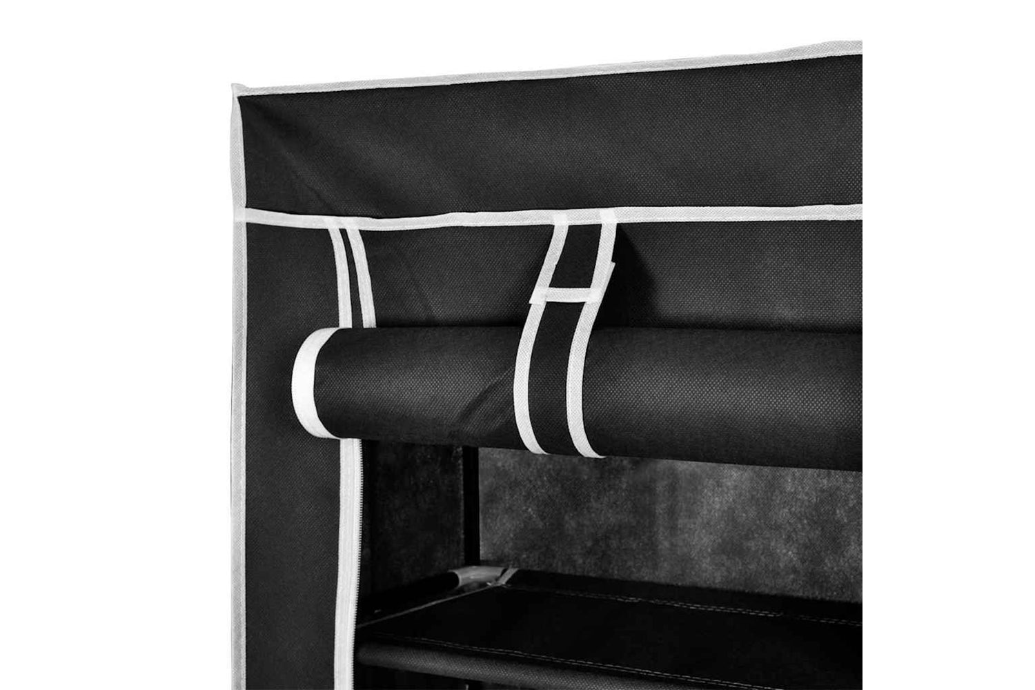 vidaXL 240491 Fabric Shoe Cabinet With Cover 162 X 57 X 29cm Black-6