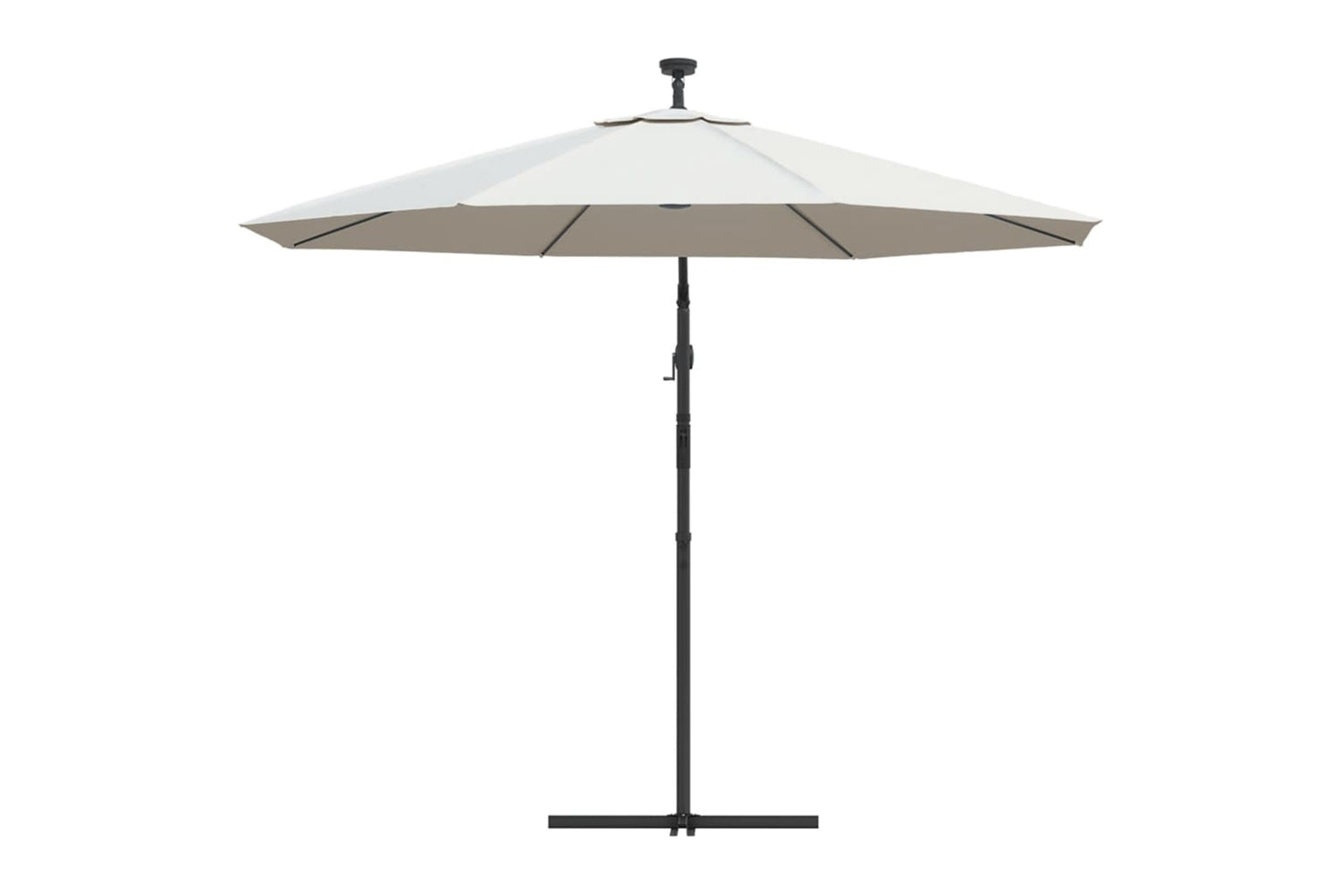 Vidaxl 42970 Hanging Parasol With Led Lighting 300 Cm Sand Metal Pole-6