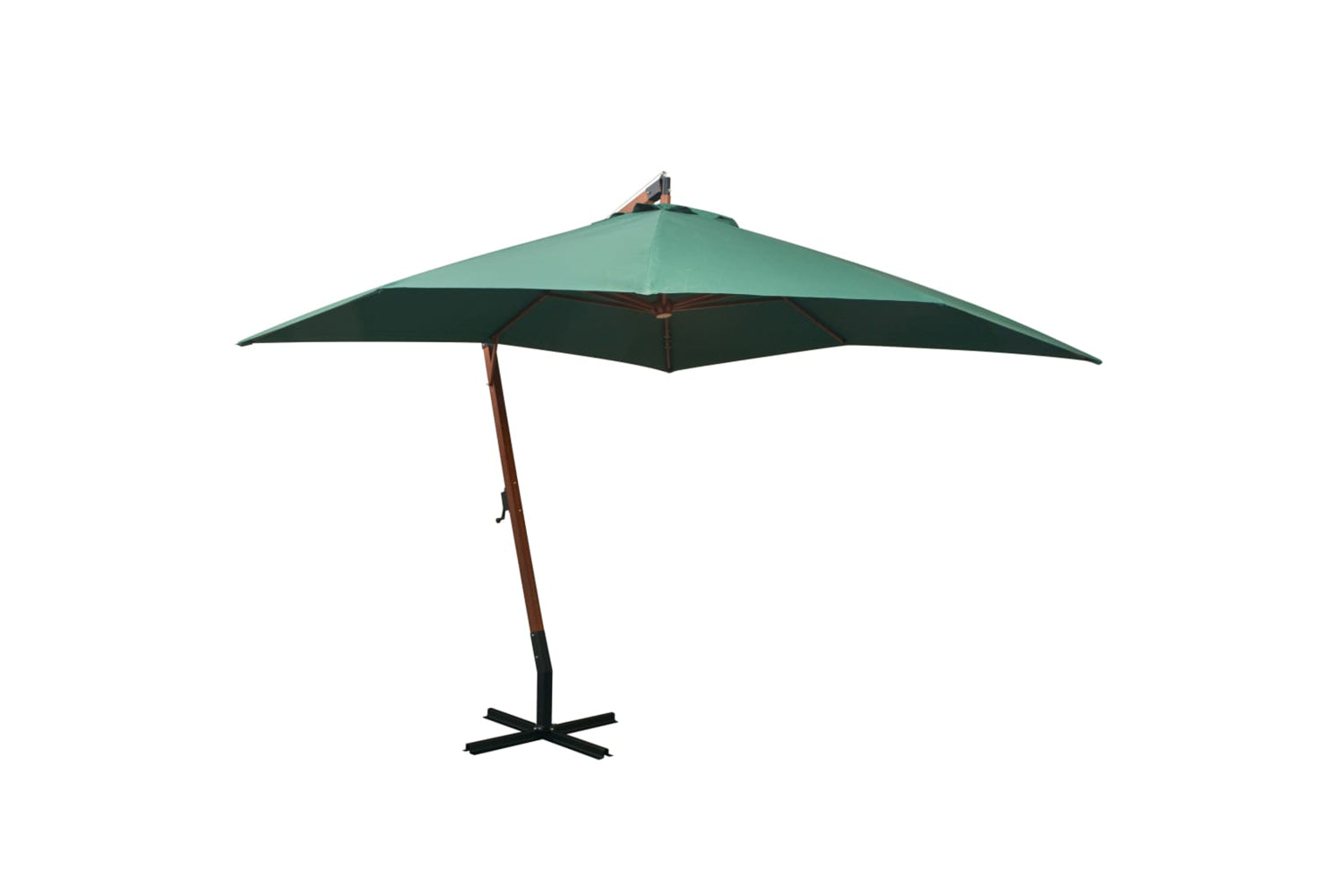 vidaXL 42967 Hanging Parasol 300x300cm Wooden Pole Green