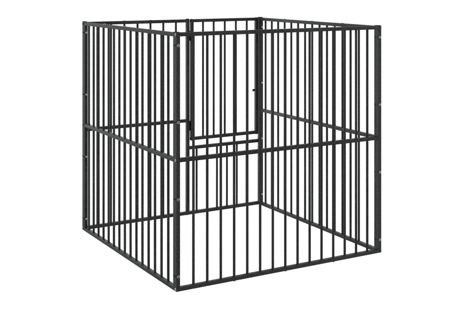 Vidaxl 172210 Dog Playpen 4 Panel Black Galvanised Steel