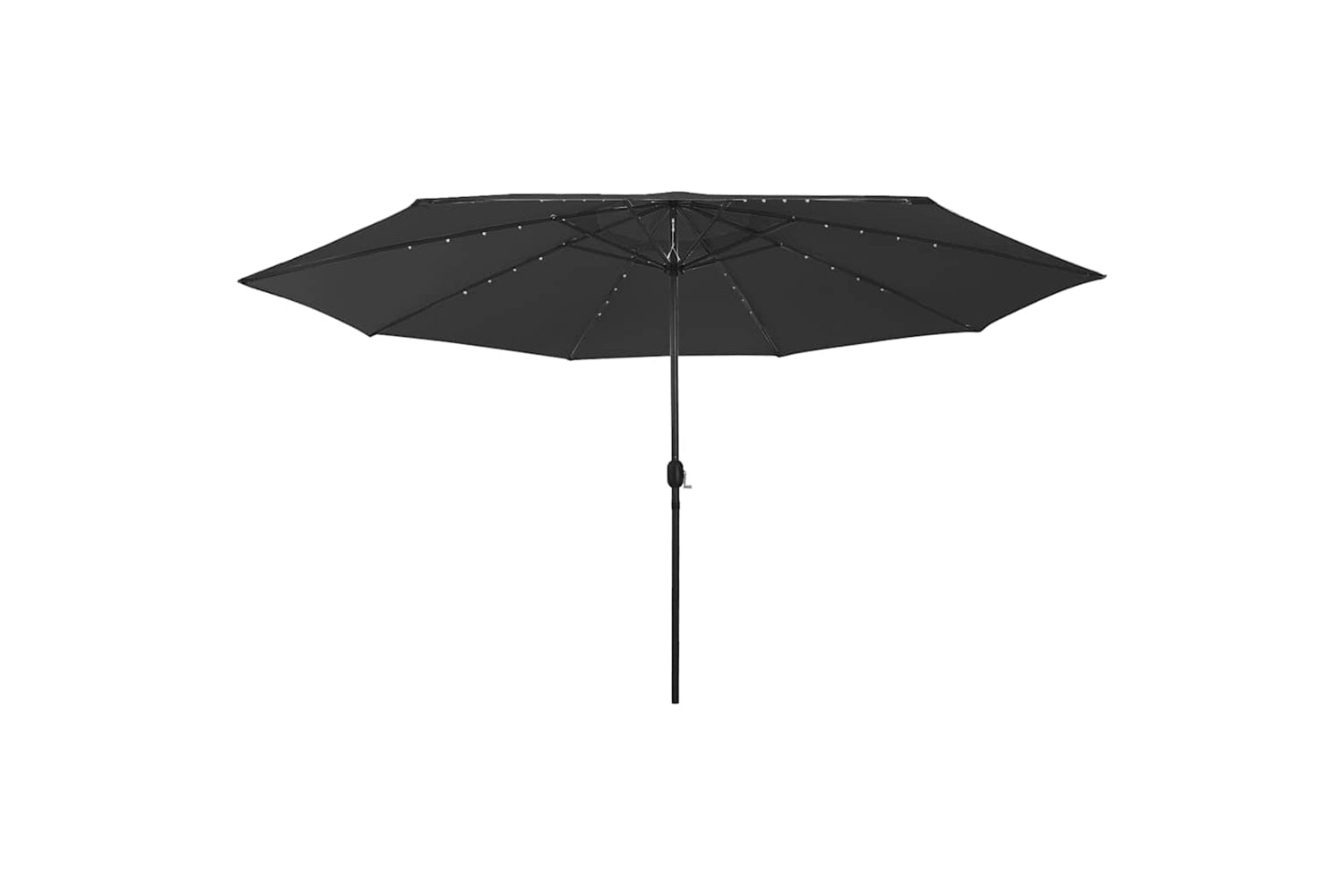 Vidaxl 312536 Outdoor Parasol With Led Lights And Metal Pole 400 Cm Black