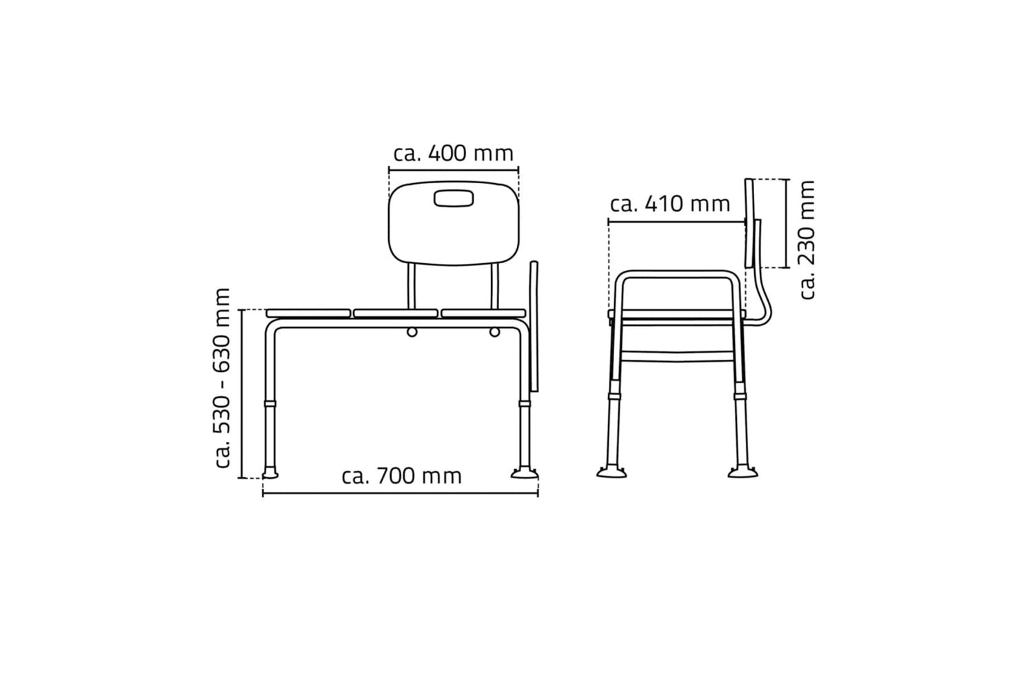 Ridder 421615 Bathtub Transfer Bench White 150 Kg A0120101-7