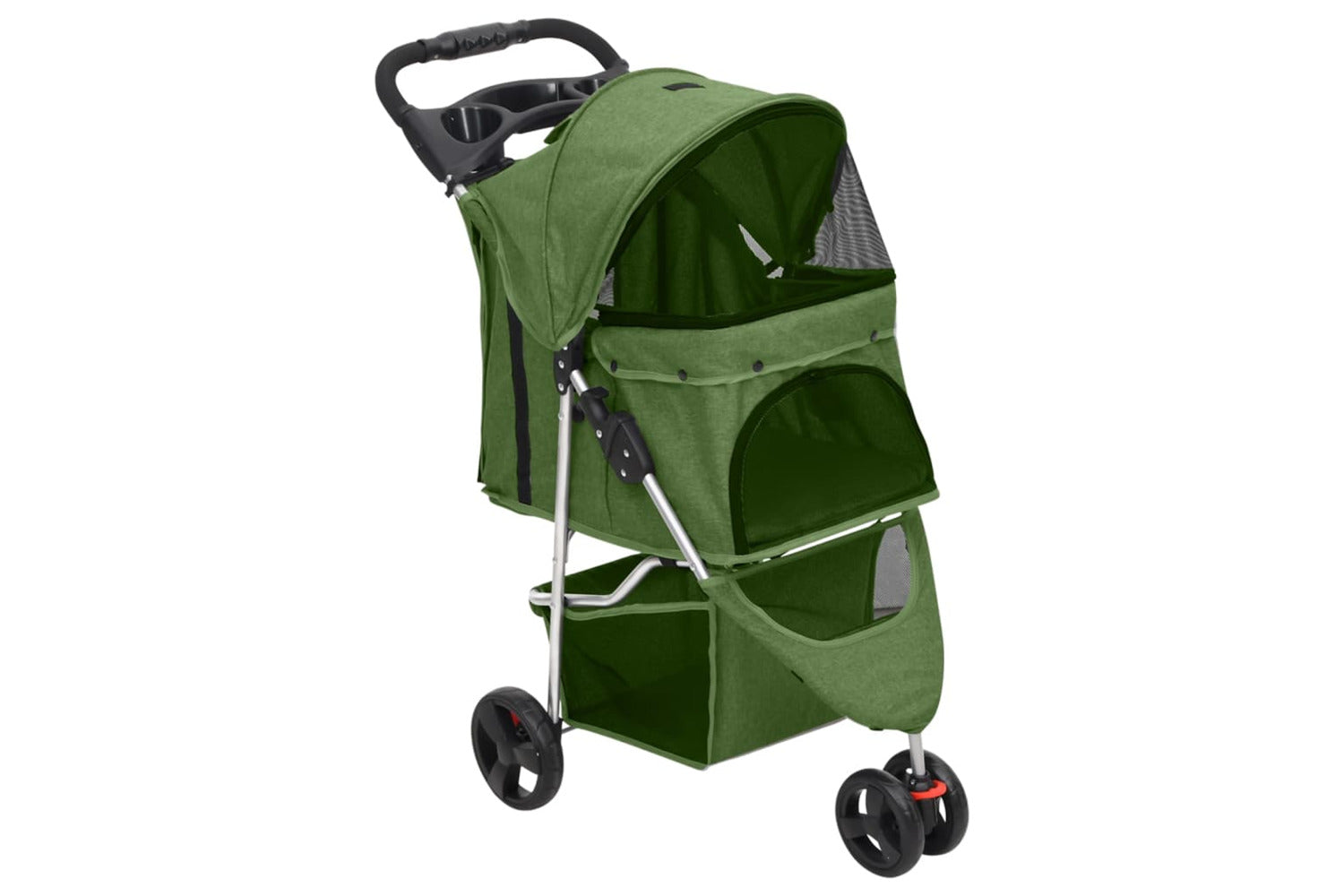 vidaXL 172198 Folding Dog Stroller Green 80x46x98cm Oxford-2