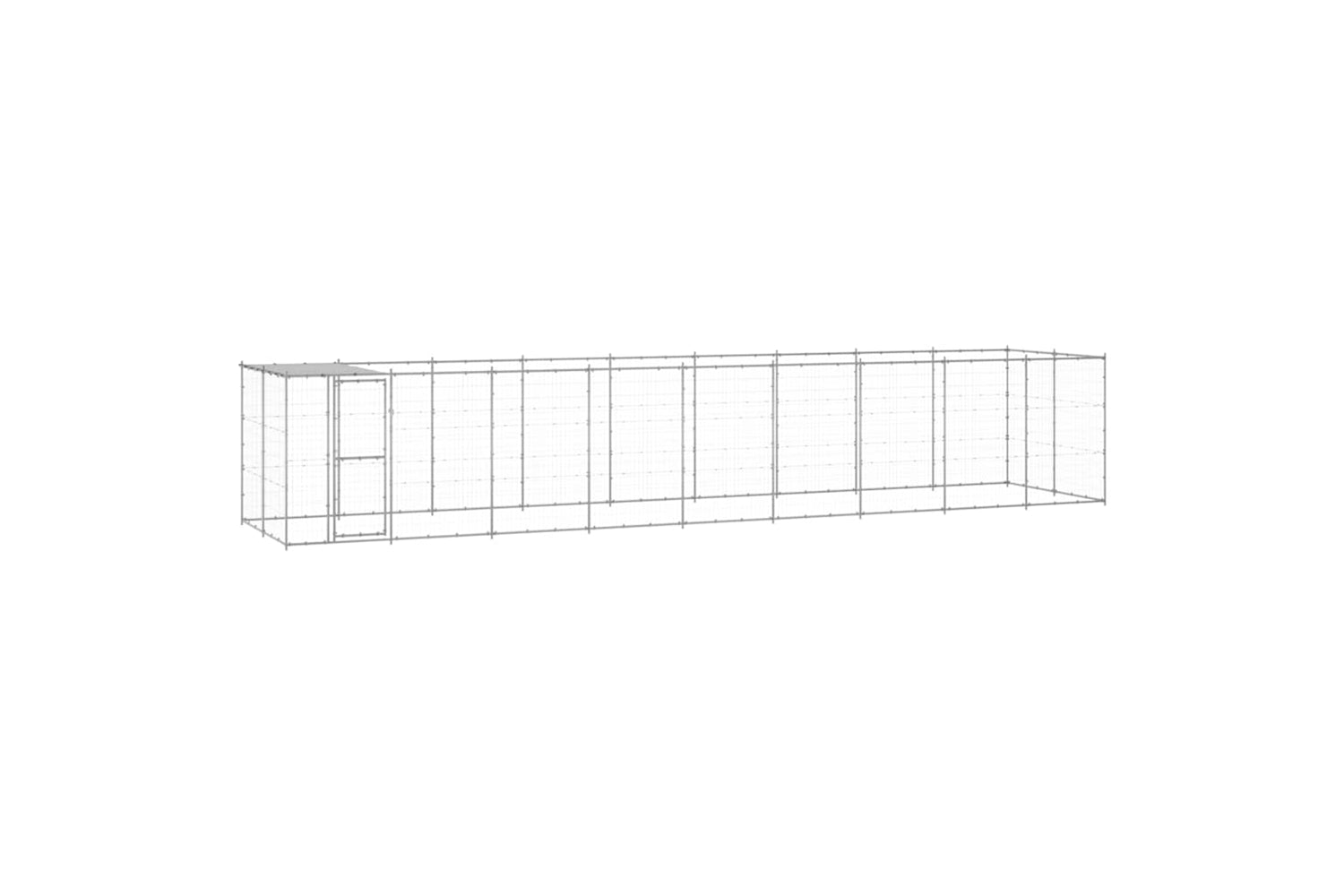 Vidaxl 3082306 Outdoor Dog Kennel Galvanised Steel With Roof 21.78 M2