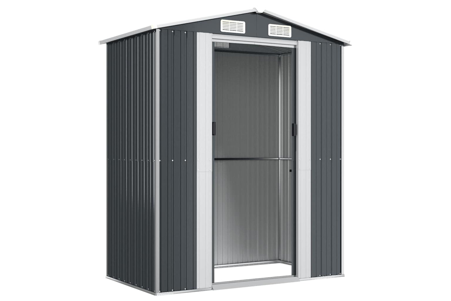 vidaXL Garden Shed Anthracite 192x108x223cm Galvanised Steel-3