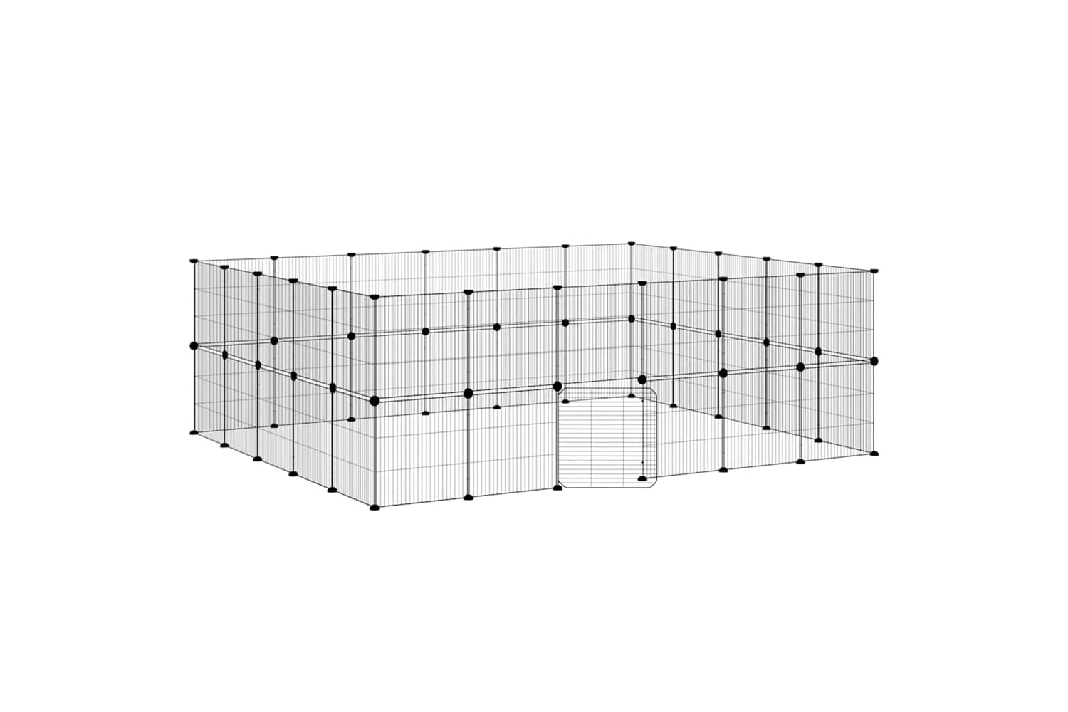 vidaXL 3114046 44-panel Pet Cage With Door Black 35x35cm Steel